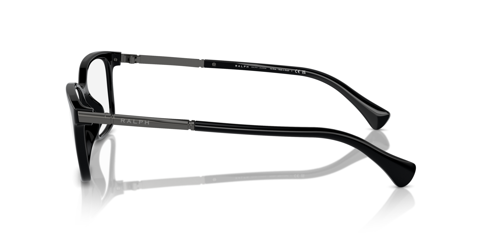 RA7160U Glanzend zwart KunststofEyeglass Frames van B24, Zijaanzicht