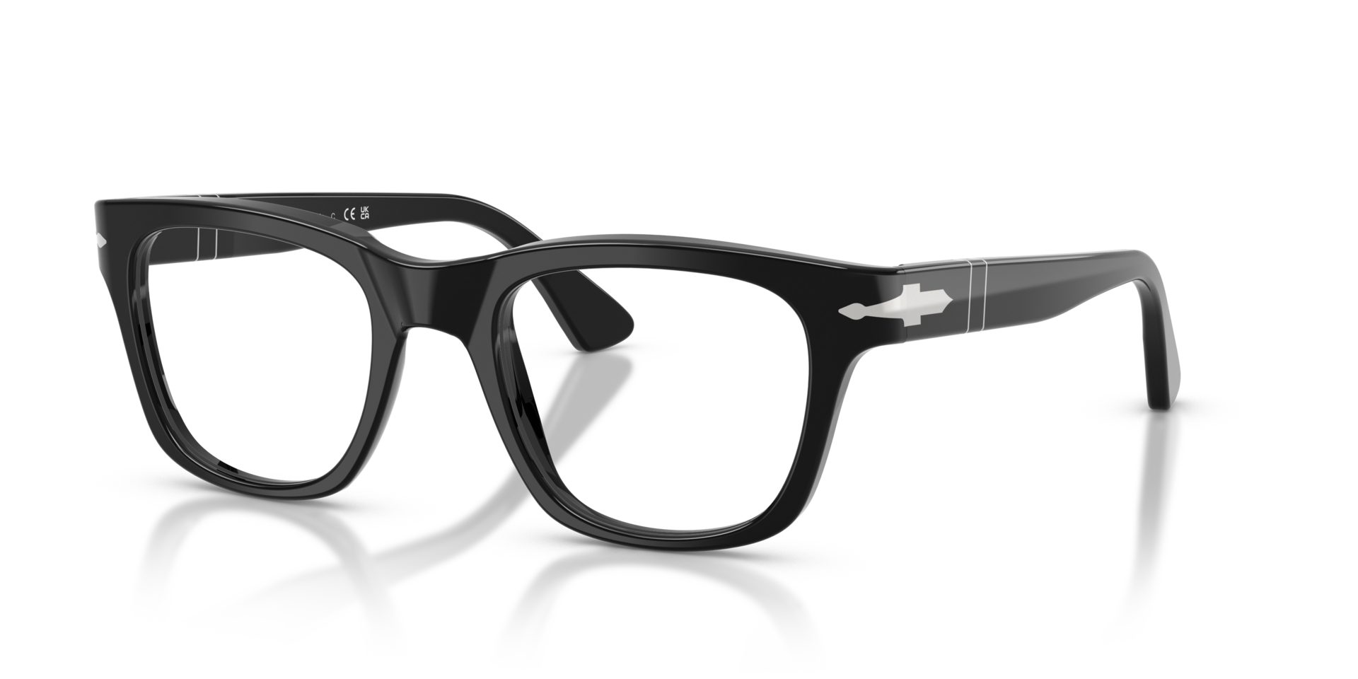 PO3389V Schwarz AcetatEyeglass Frames von B24, Dreiviertelansicht