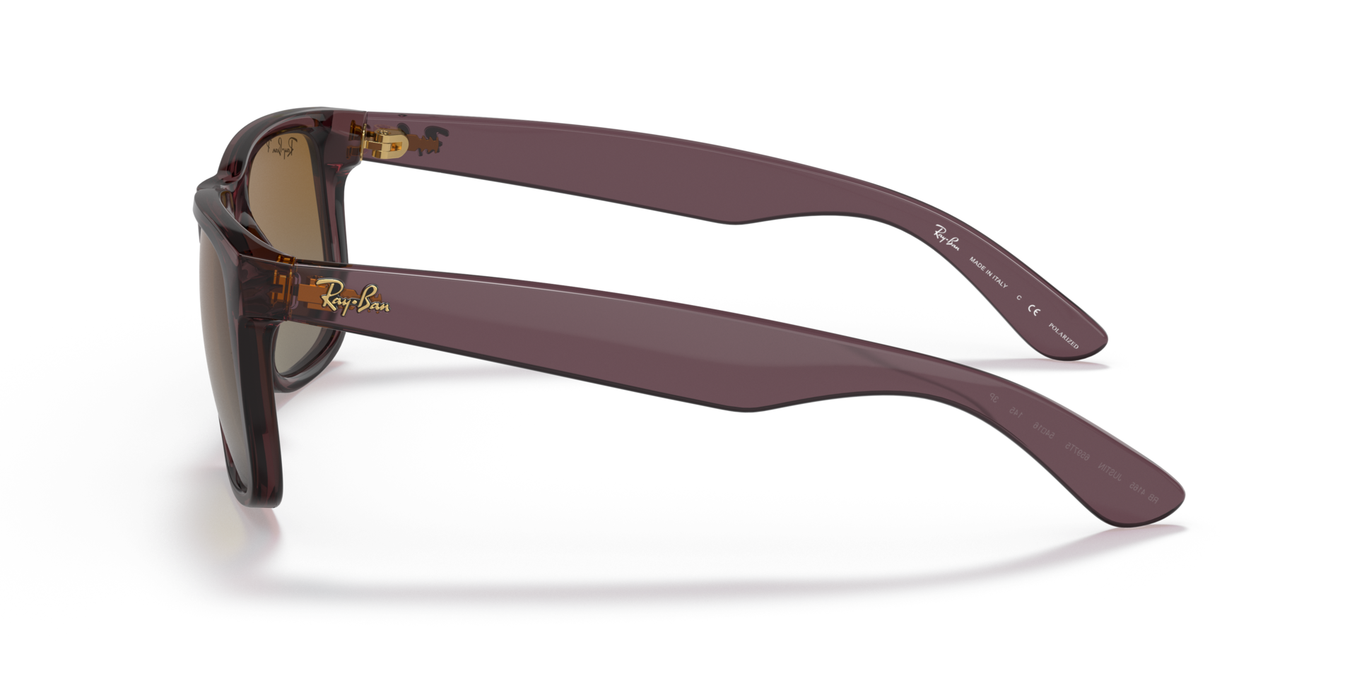 RB4165 Dunkelbraun transparent KunststoffSunglass Frames von B24, Seitenansicht