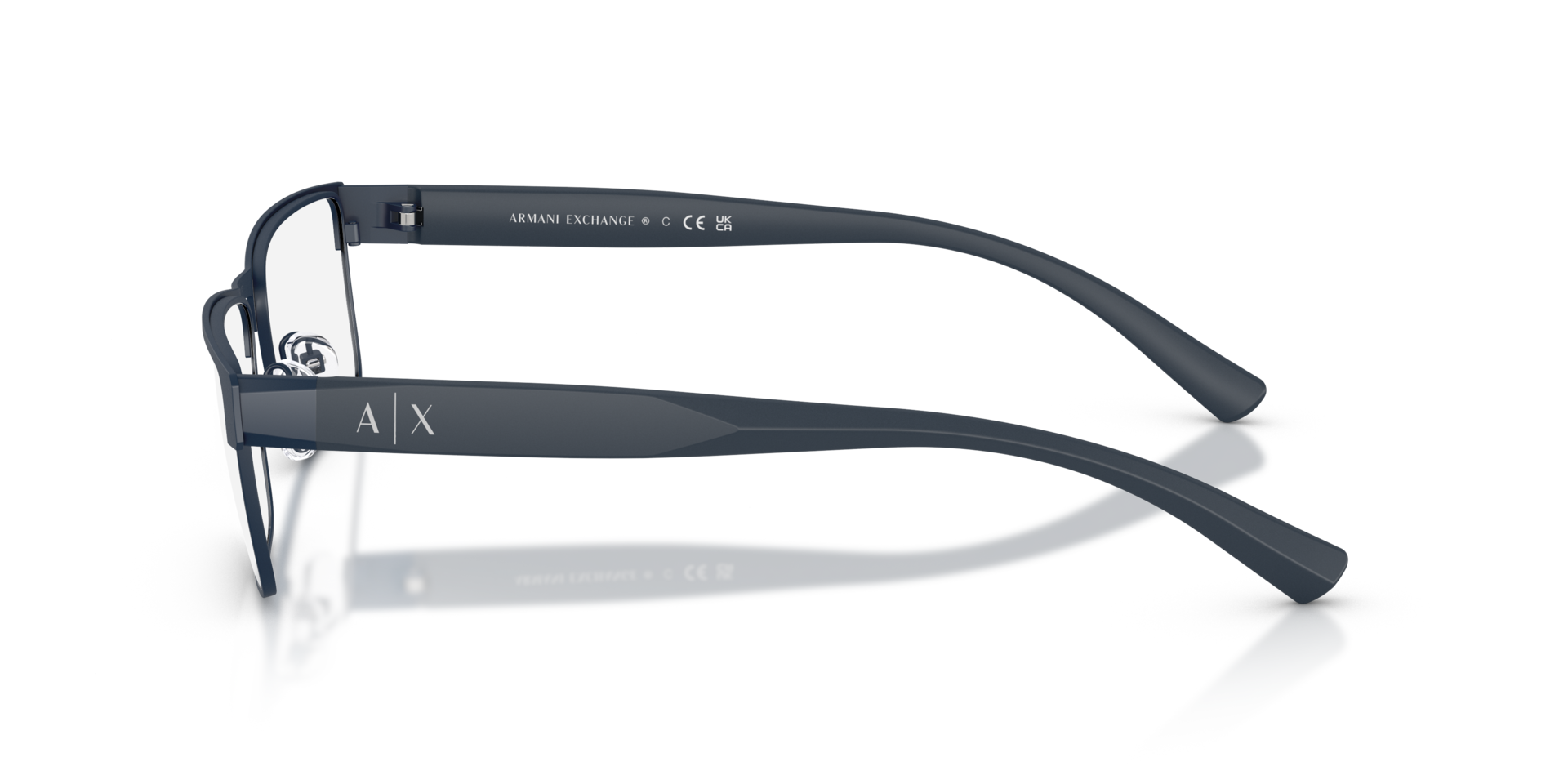 AX1078 Matt Blau MetallEyeglass Frames von B24, Seitenansicht