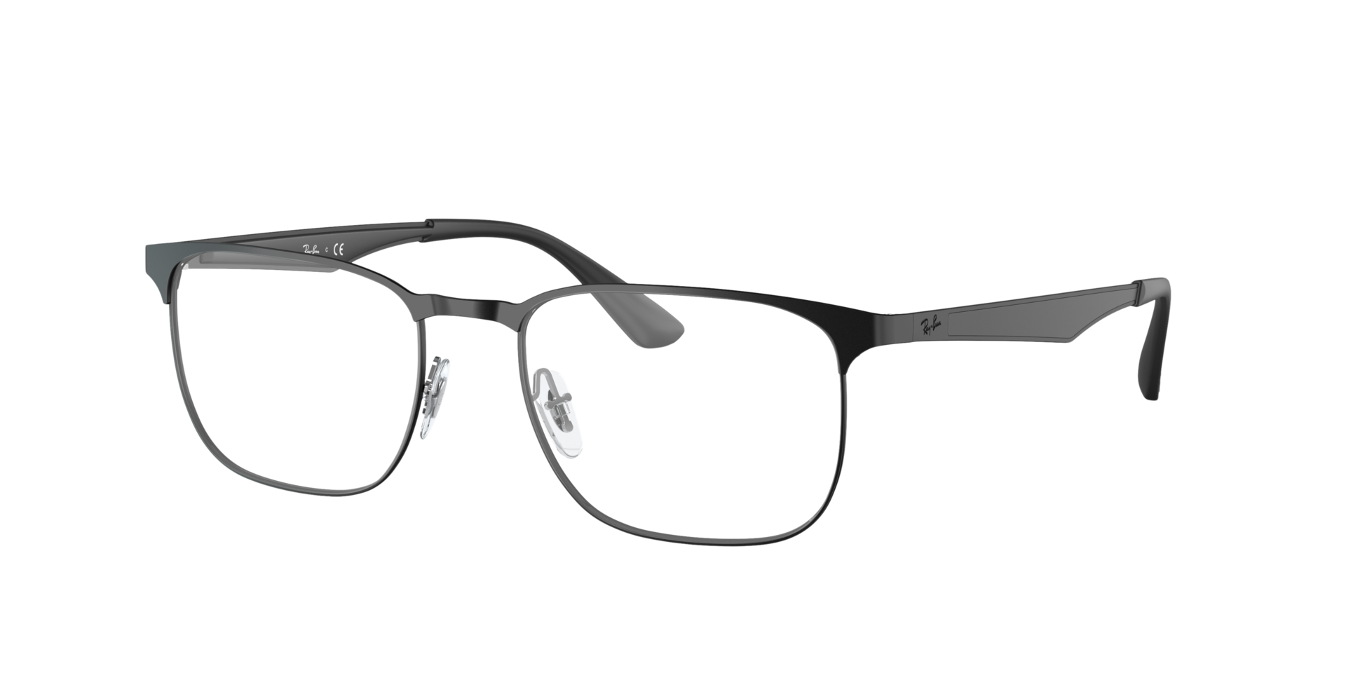 RB6363 Schwarz MetallEyeglass Frames von B24, Dreiviertelansicht