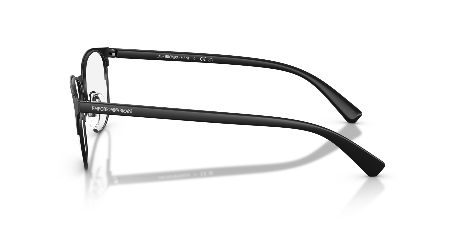 EA1059 Matt Schwarz MetallEyeglass Frames von B24, Seitenansicht