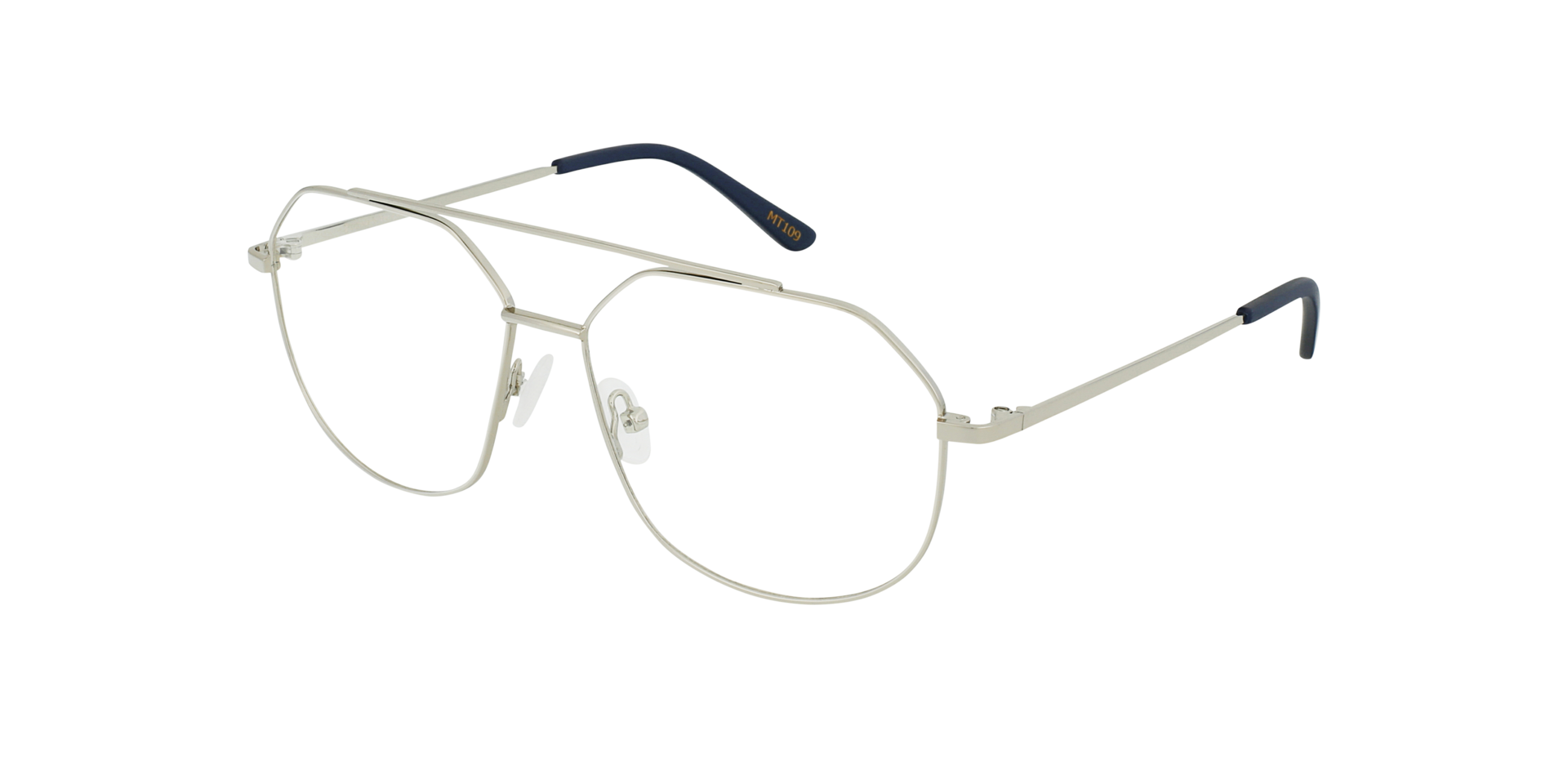 Viper Silver Metal MetallEyeglass Frames von B24, Dreiviertelansicht