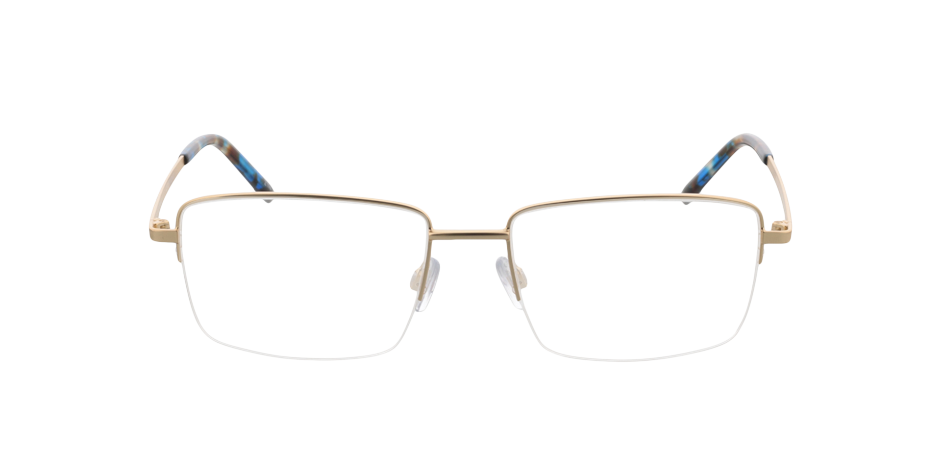 Dawson Satijn goud  &  blauw Havana MetaalEyeglass Frames van B24, Vooraanzicht