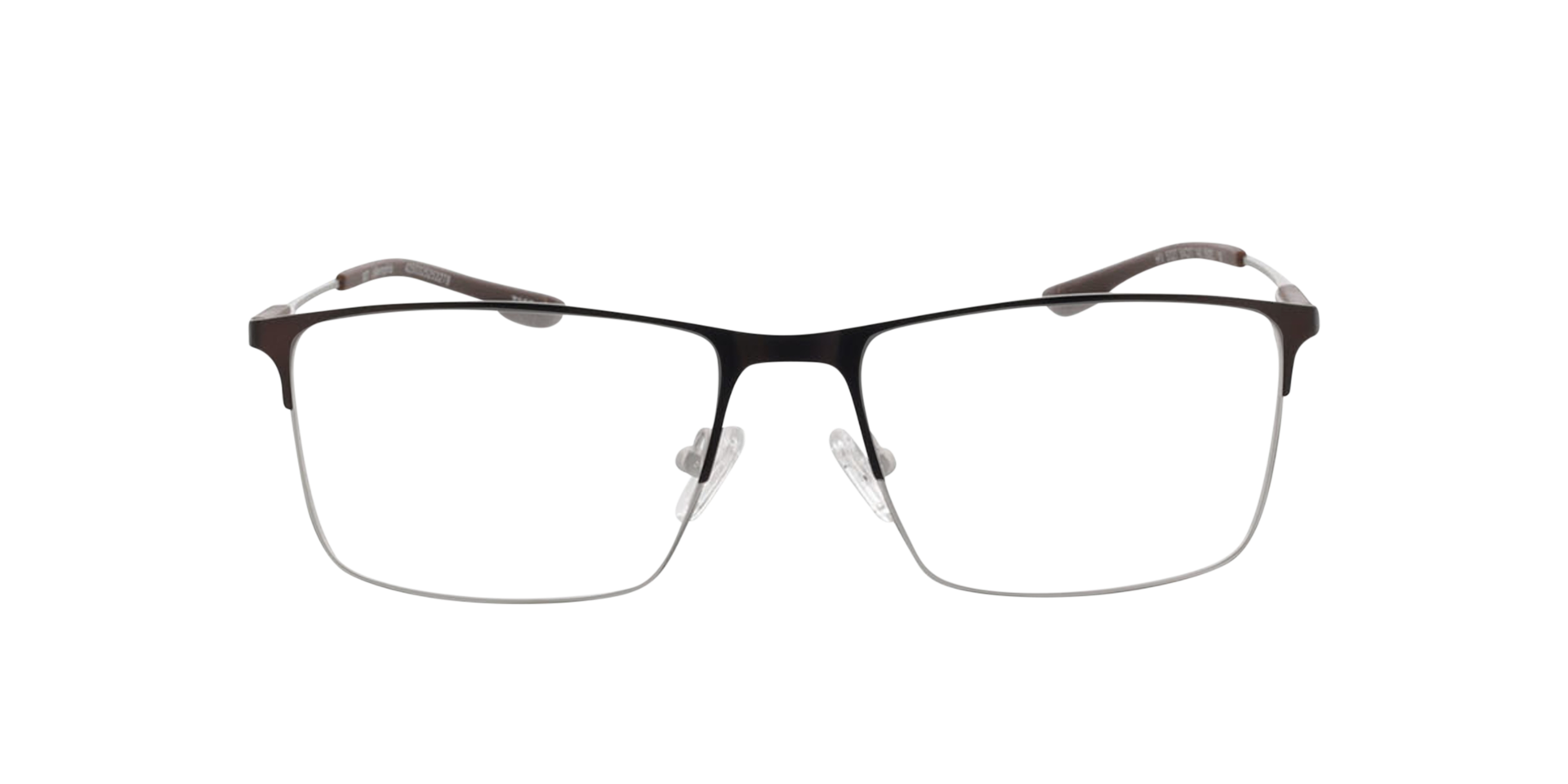 Memphis Matbruin  &  matzilver MetaalEyeglass Frames van B24, Vooraanzicht