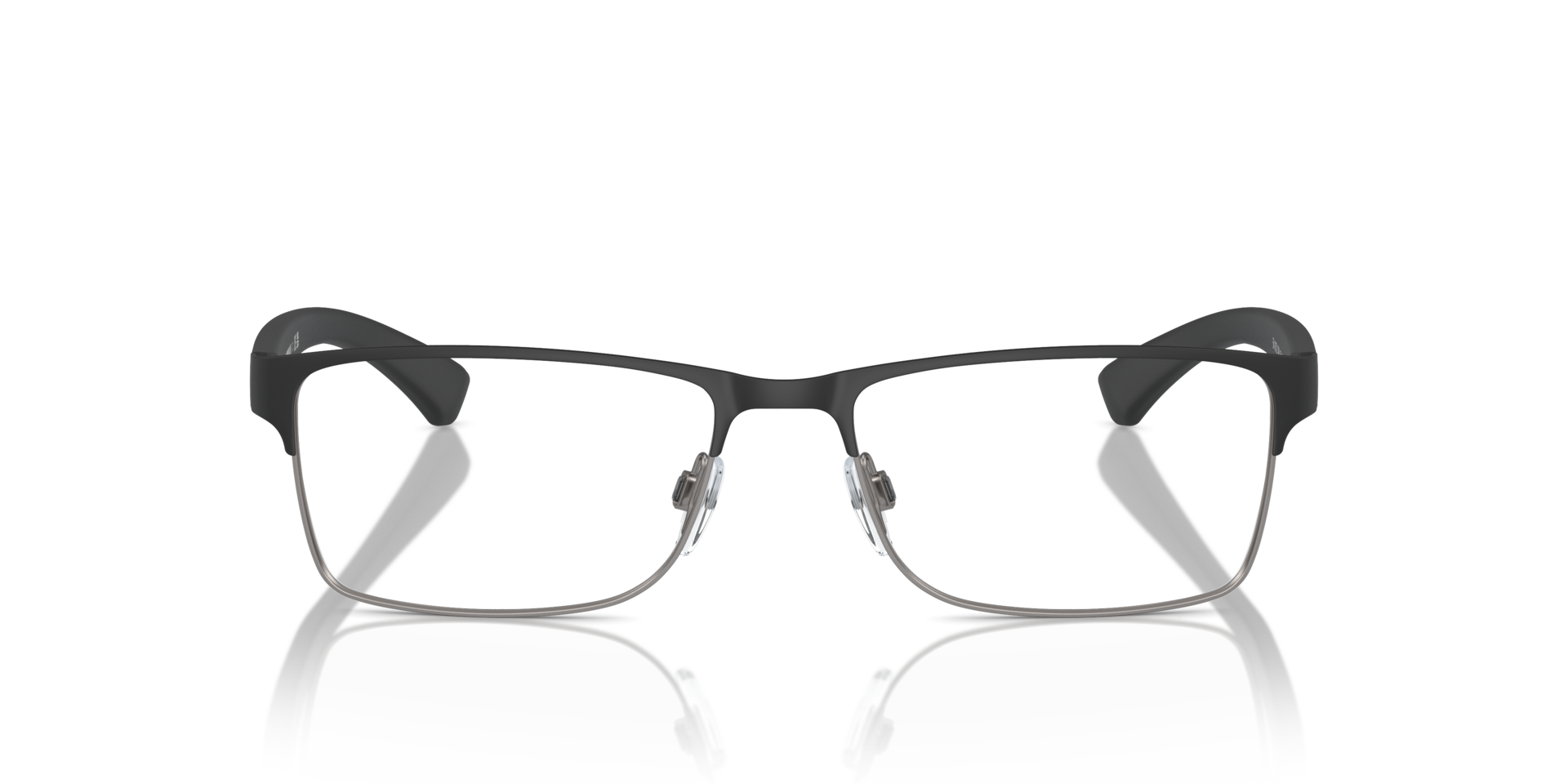 EA1052 Rubber zwart en staalgrijs MetaalEyeglass Frames van B24, Vooraanzicht