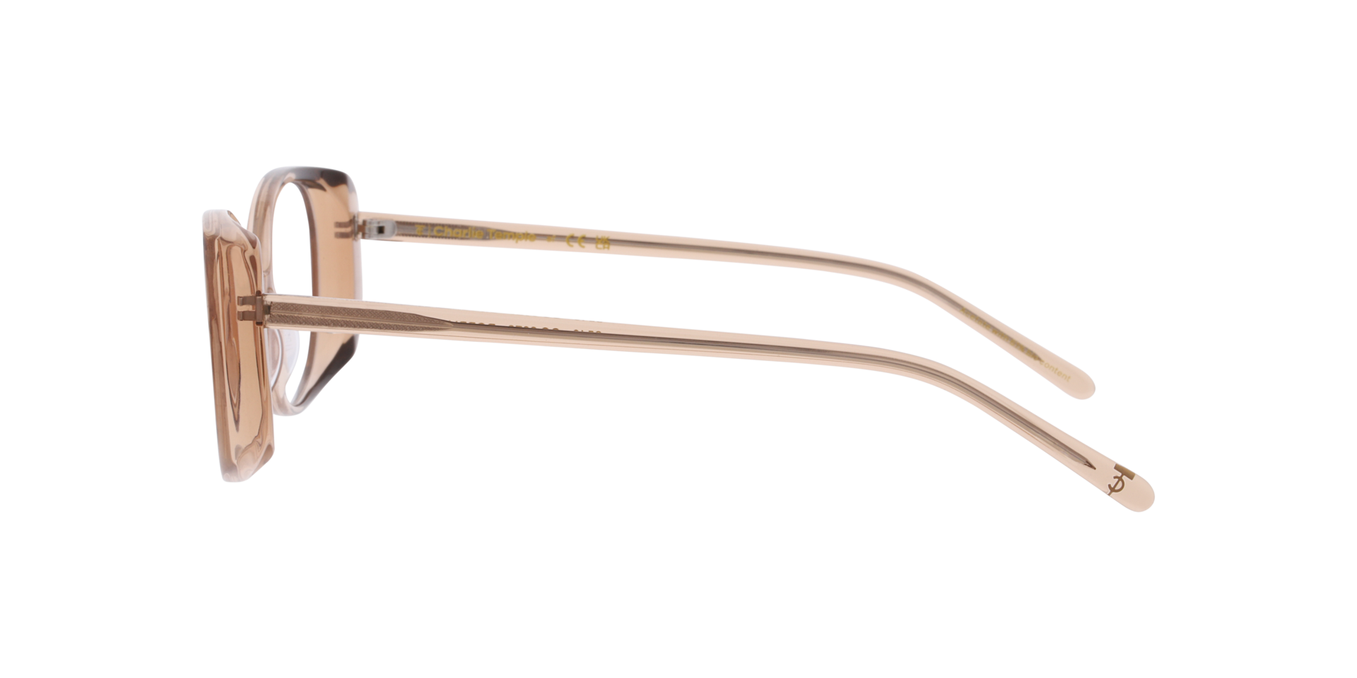 Poppy Crystal Light Beige AcetaatEyeglass Frames van B24, Zijaanzicht