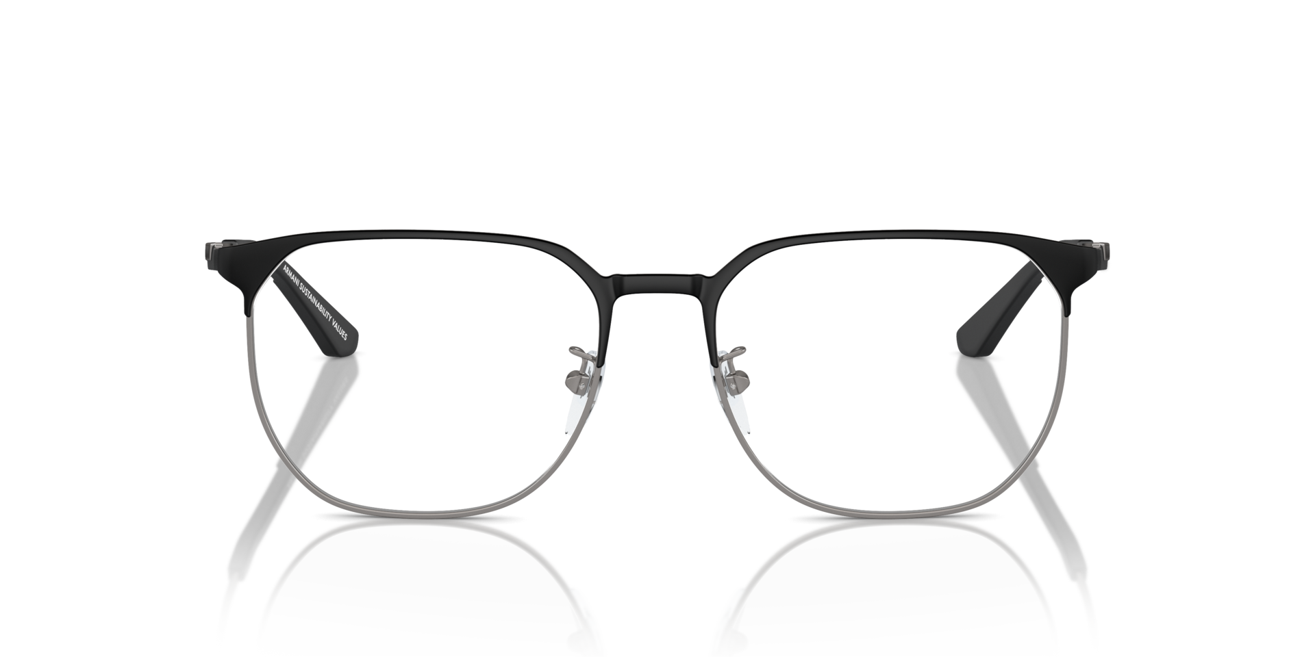 EA1158D Matte Black & Gunmetal MetaalEyeglass Frames van B24, Vooraanzicht