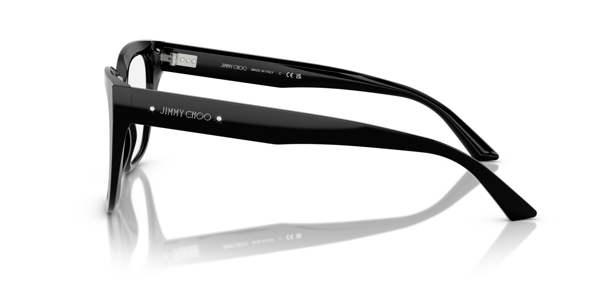 JC3019B Zwart AcetaatEyeglass Frames van B24, Zijaanzicht