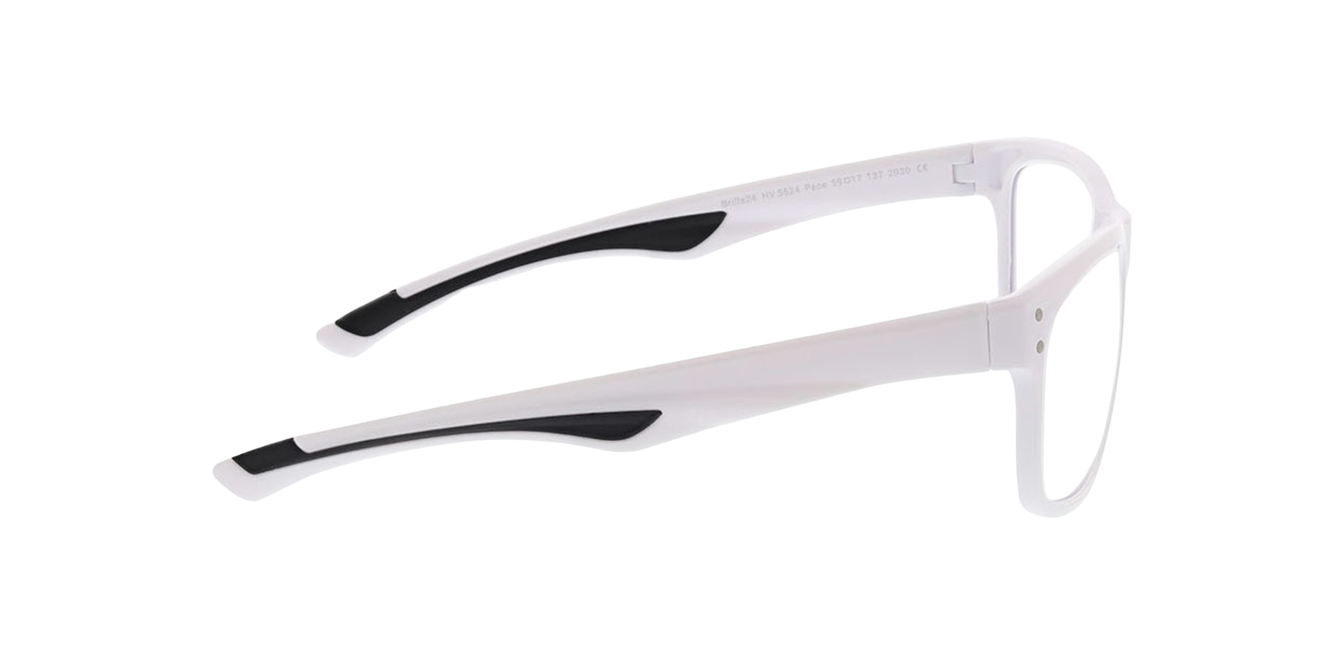 Pace Wit  &  zwart KunststofEyeglass Frames van B24, Zijaanzicht