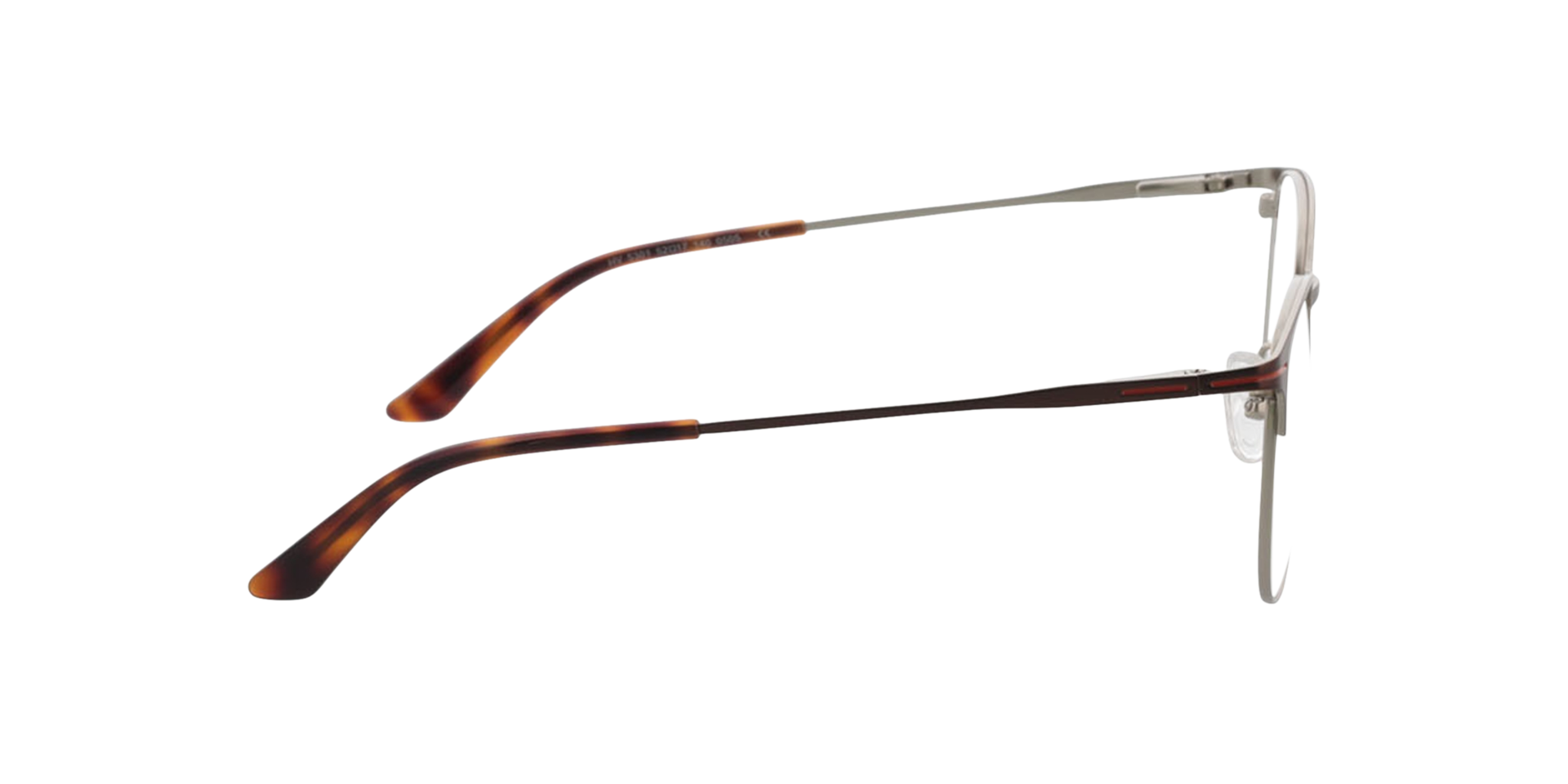 Cambridge Brown  &  Orange  &  Silver MetallEyeglass Frames von B24, Seitenansicht