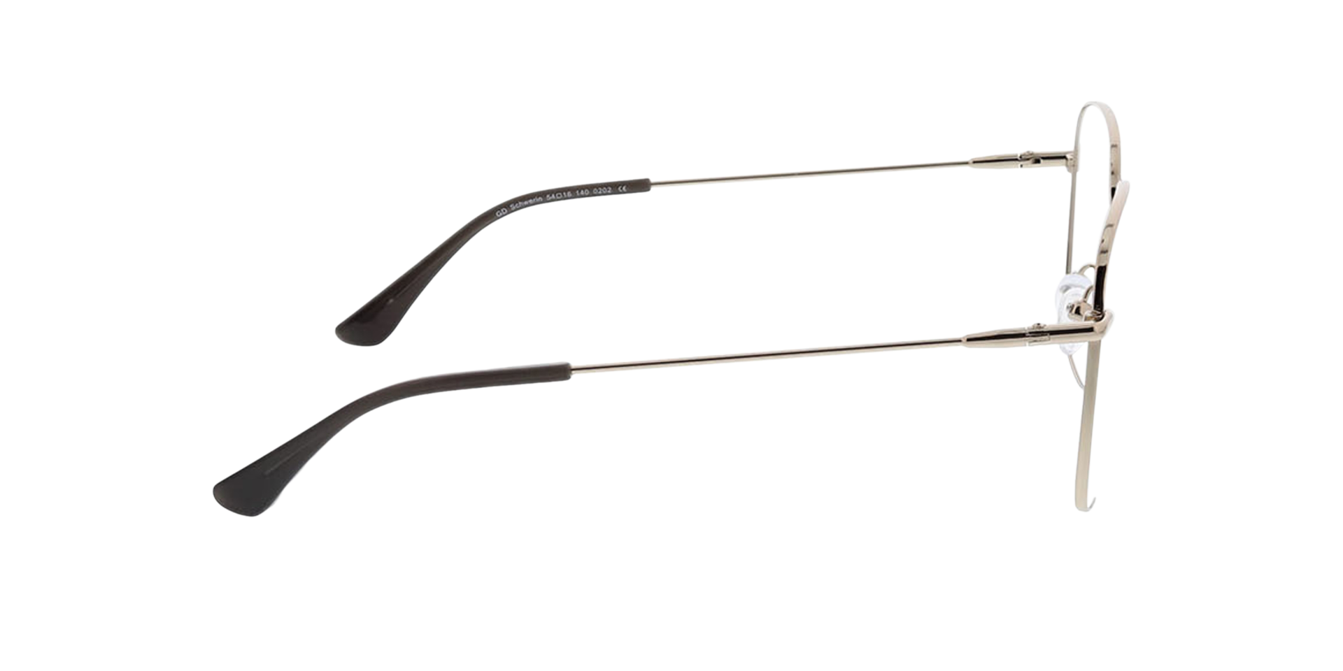 Schwerin Zilver MetaalEyeglass Frames van B24, Zijaanzicht