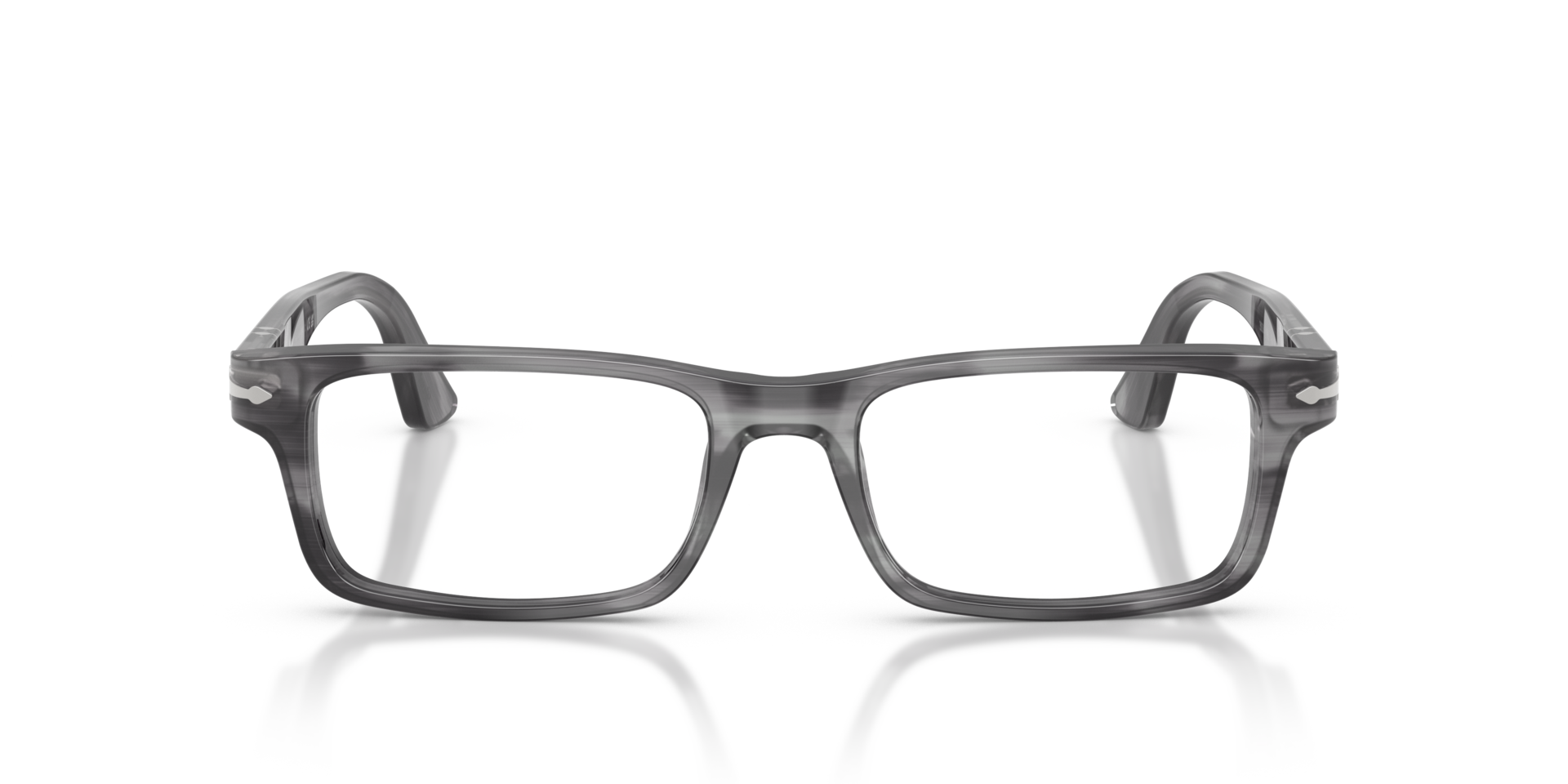 PO3050V Grau gestreift AcetatEyeglass Frames von B24, Vorderansicht