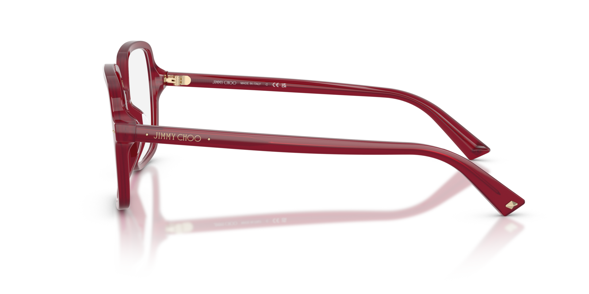 JC3046U Opaline Cranberry AcetaatEyeglass Frames van B24, Zijaanzicht