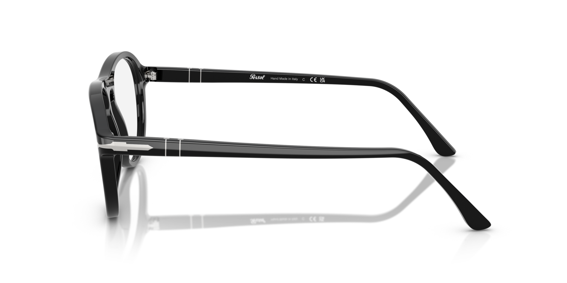 PO3371V Schwarz AcetatEyeglass Frames von B24, Seitenansicht