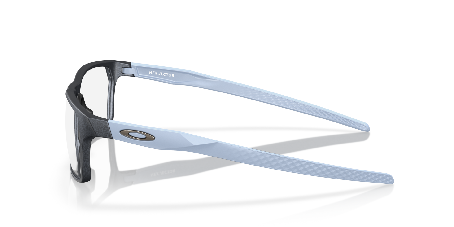 Hex Jector Mat blauw staal KunststofEyeglass Frames van B24, Zijaanzicht