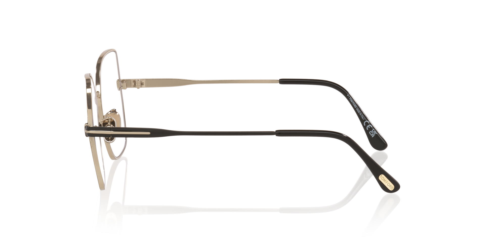 FT5876-B Tan MetaalEyeglass Frames van B24, Zijaanzicht