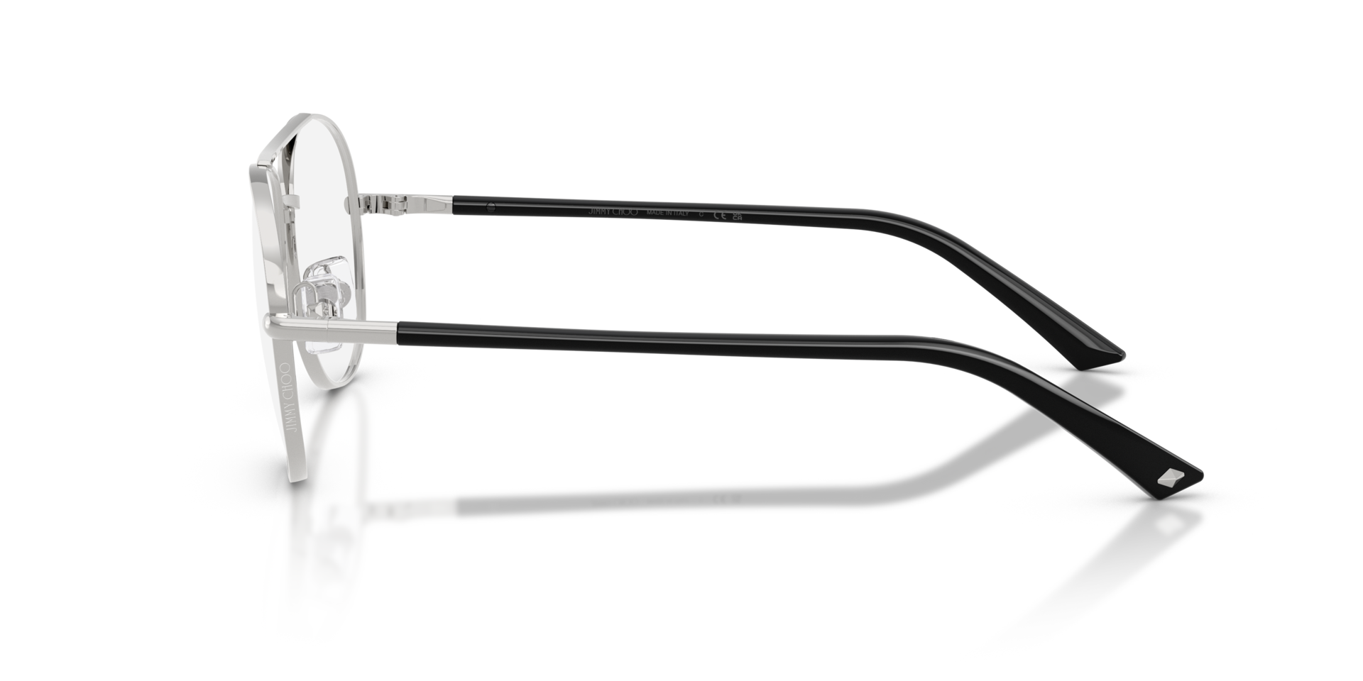 JC2021 Silber MetallEyeglass Frames von B24, Seitenansicht
