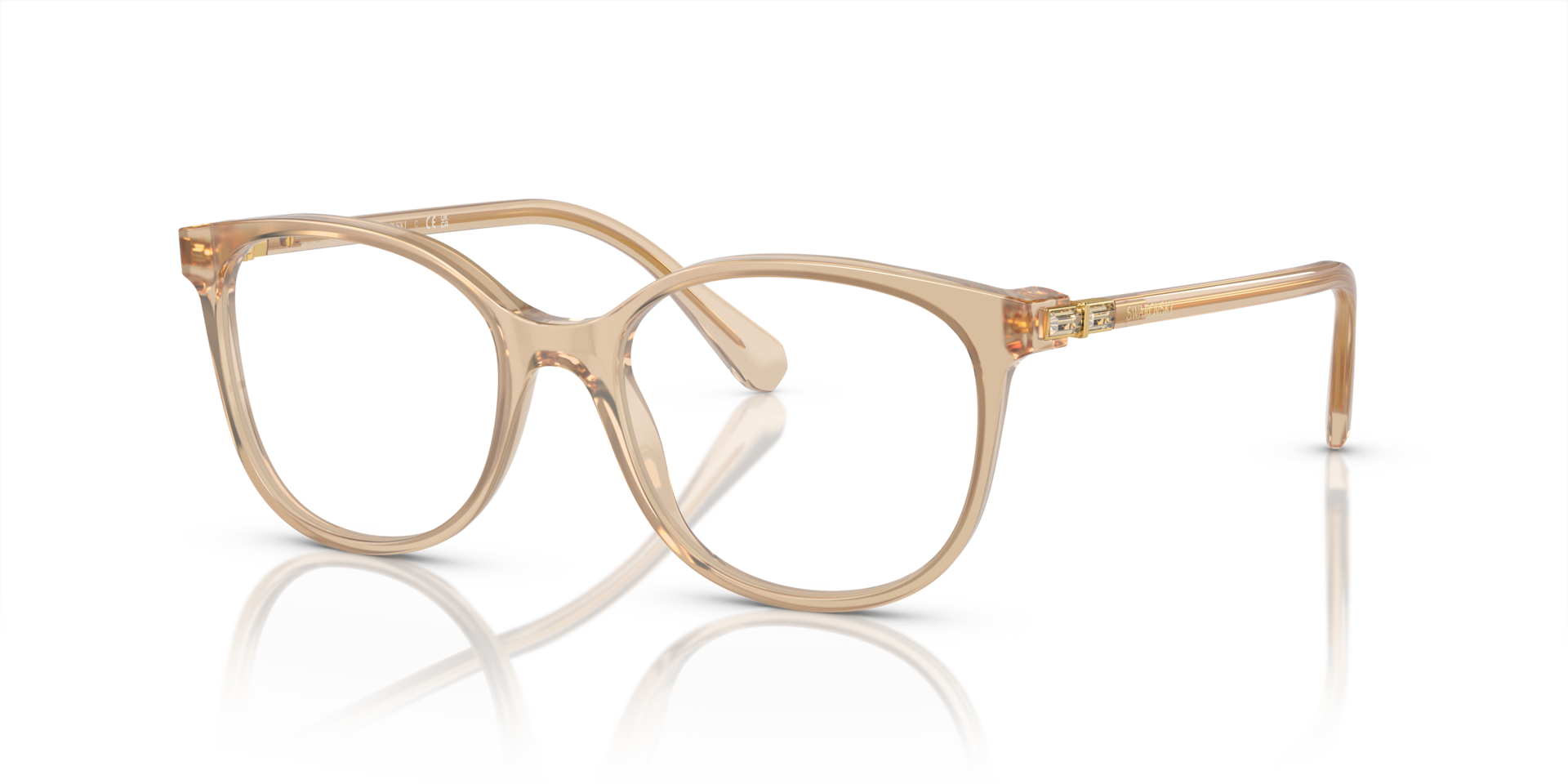 SK2002 Opaline Light Brown AcetatEyeglass Frames von B24, Dreiviertelansicht