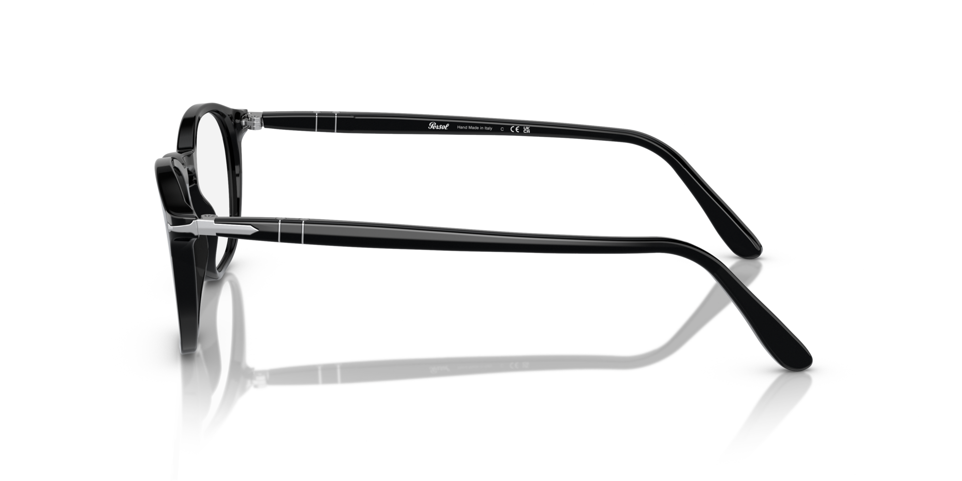 PO3007V Schwarz AcetatEyeglass Frames von B24, Seitenansicht