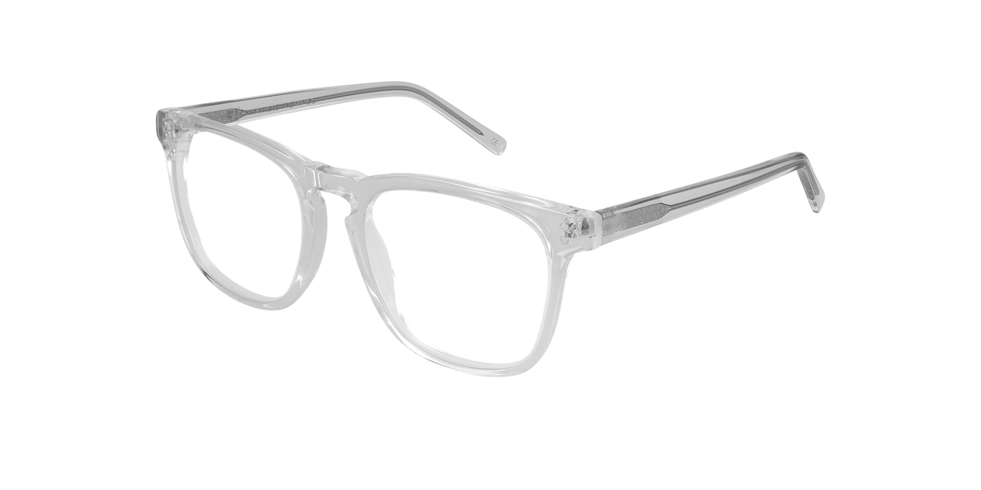 Stanton White Crystal AcetaatEyeglass Frames van B24, Hoekweergave