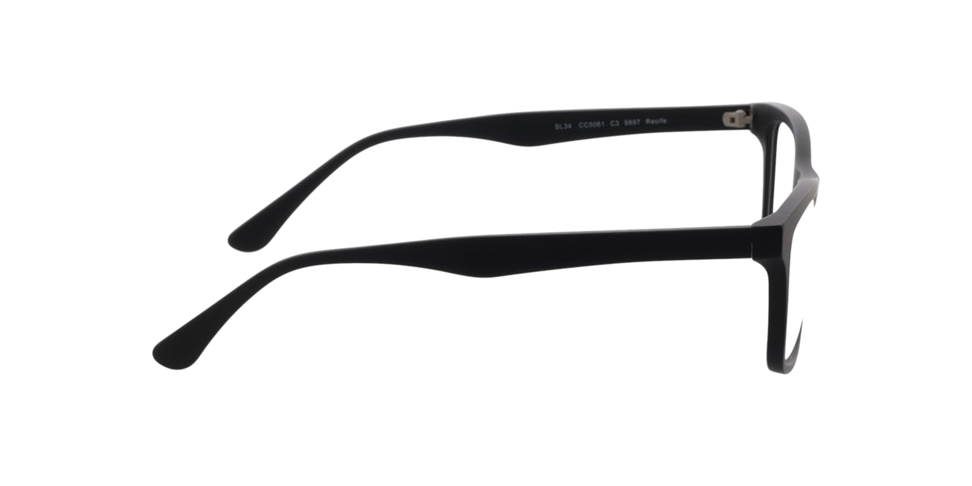 Recife Schwarz AcetatEyeglass Frames von B24, Seitenansicht