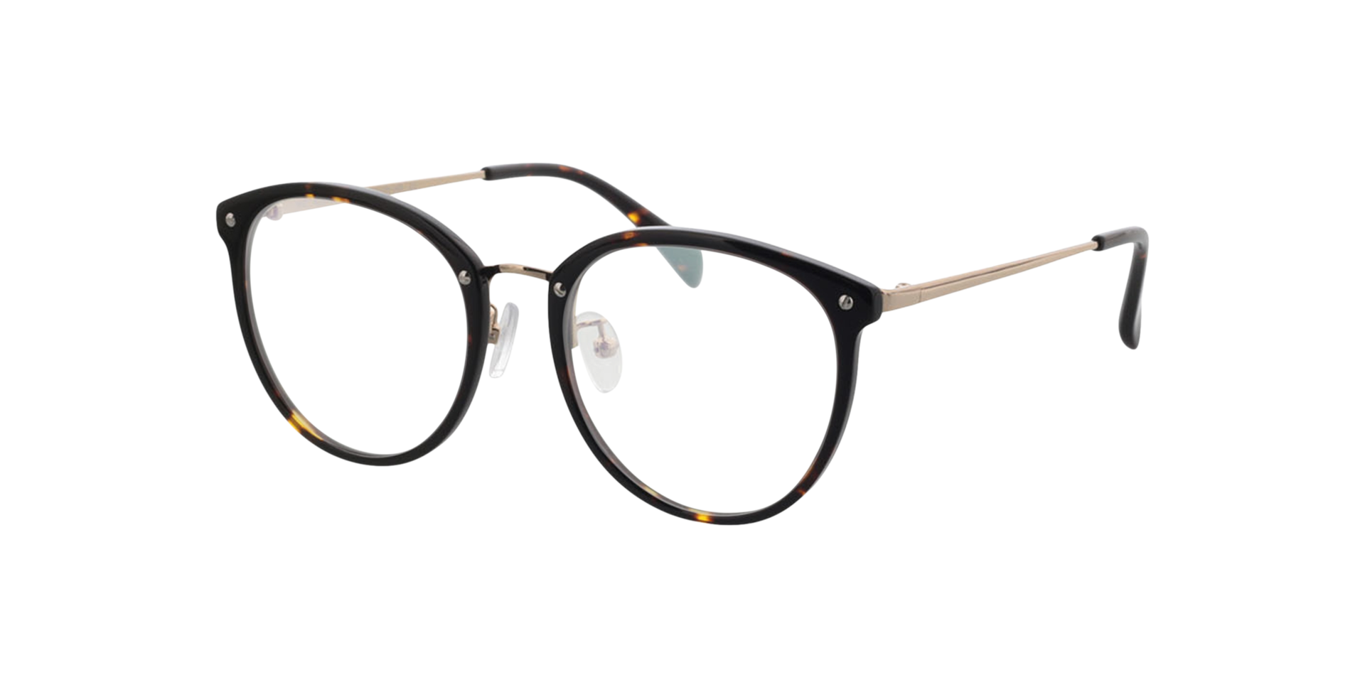 Charlotte Bruin Havana  &  goud AcetaatEyeglass Frames van B24, Hoekweergave
