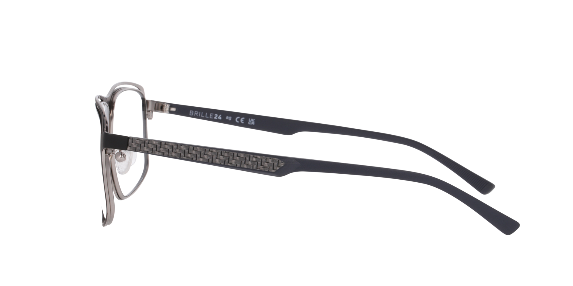 Oslo Silver & Black MetallEyeglass Frames von B24, Seitenansicht