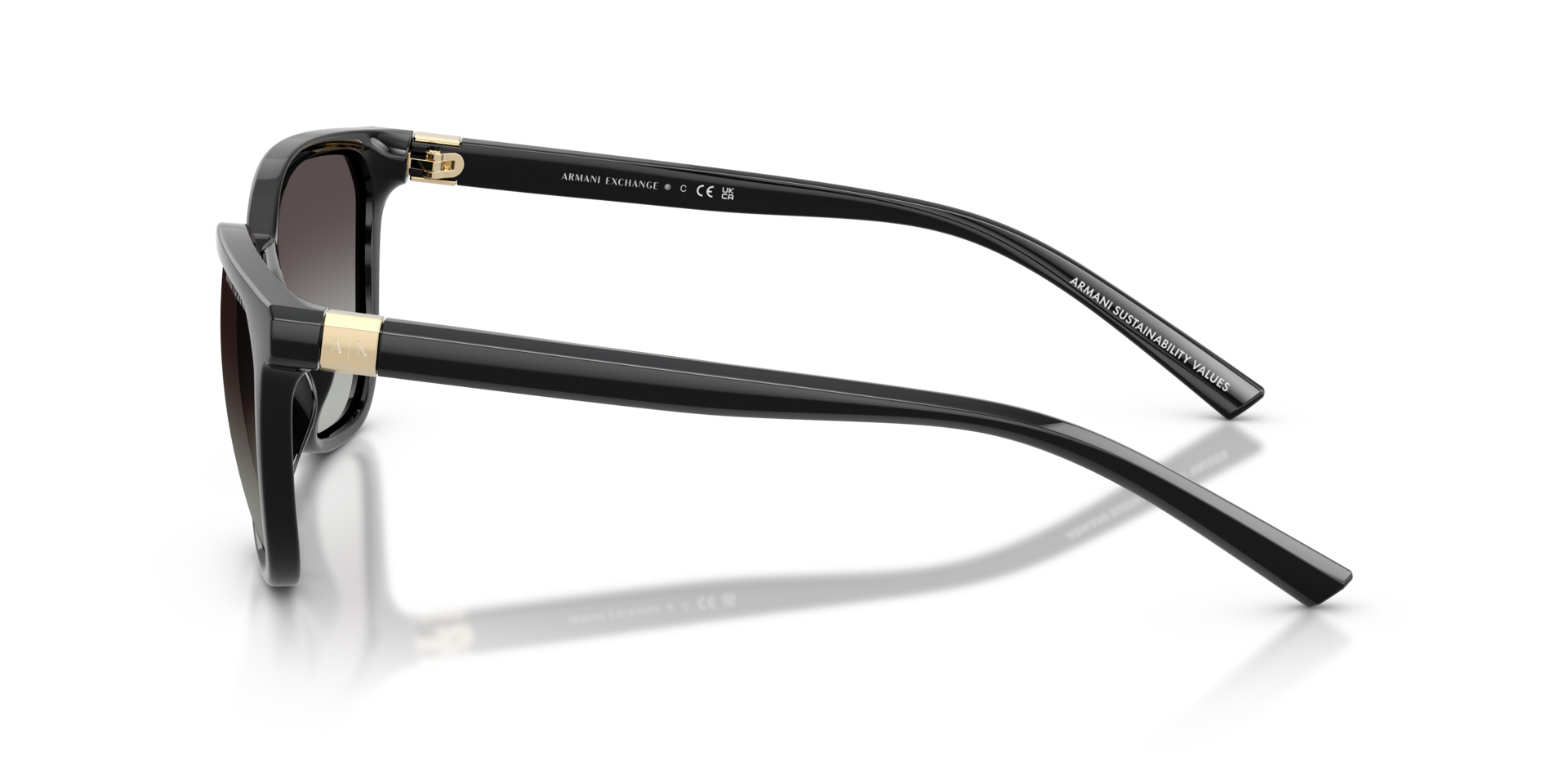 AX4168SU Glanzend zwart KunststofSunglass Frames van B24, Zijaanzicht