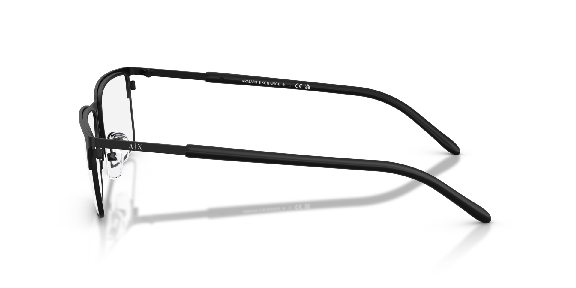 AX1073 Matzwart MetaalEyeglass Frames van B24, Zijaanzicht