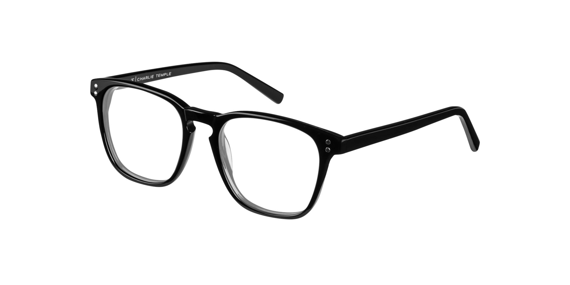 Stanton Jet Black AcetatEyeglass Frames von B24, Dreiviertelansicht