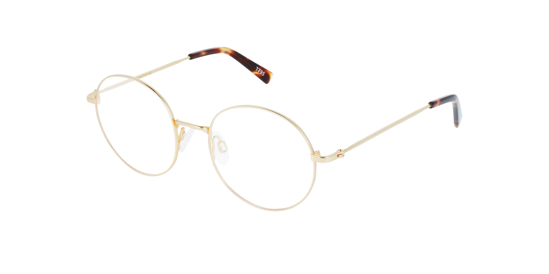 Hampton CT Brushed Gold Titanium TitanEyeglass Frames von B24, Dreiviertelansicht
