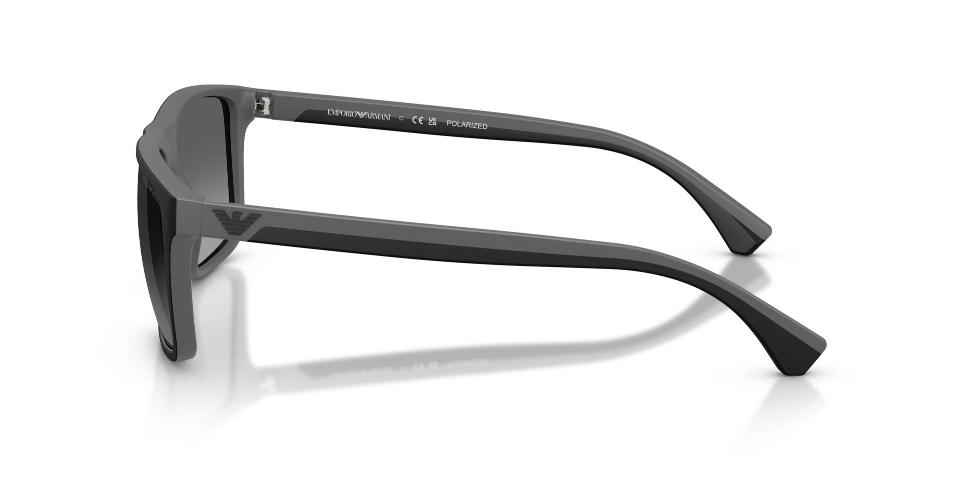 EA4033 Rubber zwart en grijs KunststofSunglass Frames van B24, Zijaanzicht