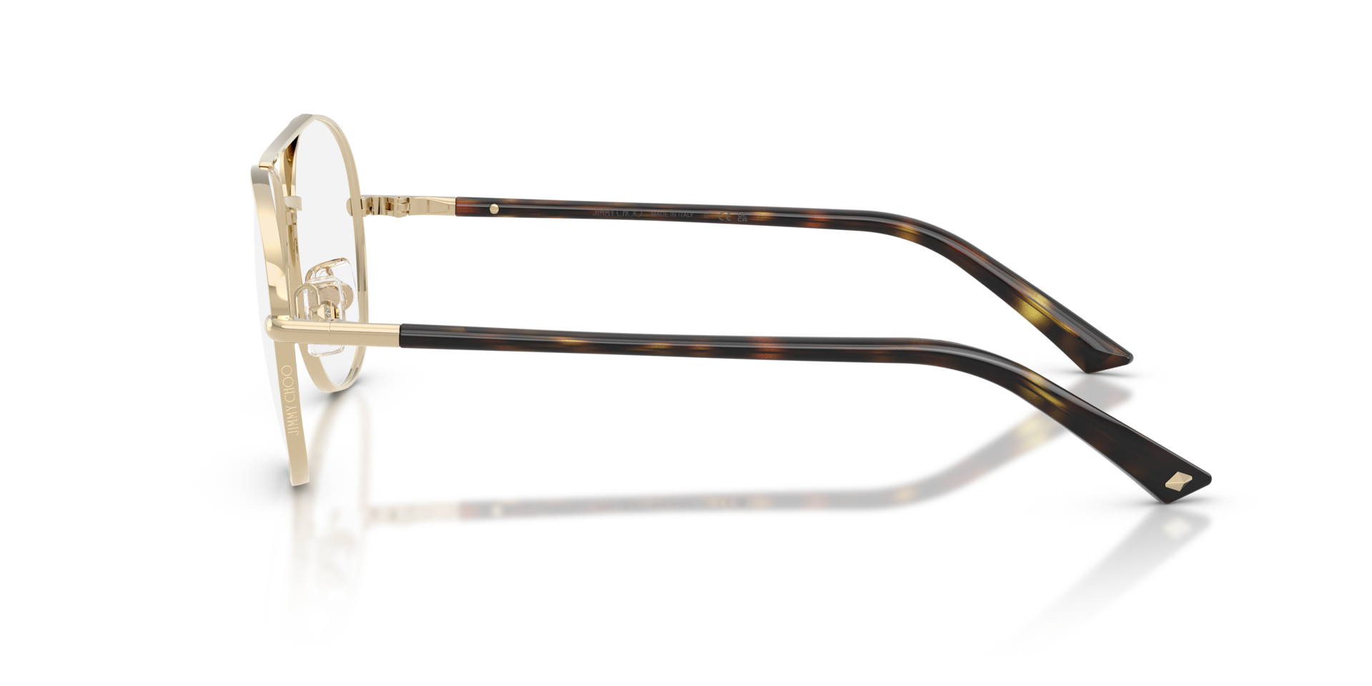 JC2021 Hellgold MetallEyeglass Frames von B24, Seitenansicht