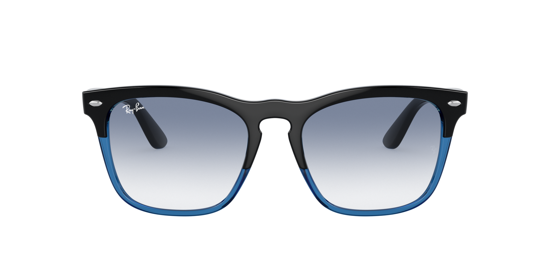 RB4487 Schwarz auf Blau KunststoffSunglass Frames von B24, mit getönten Gläsern