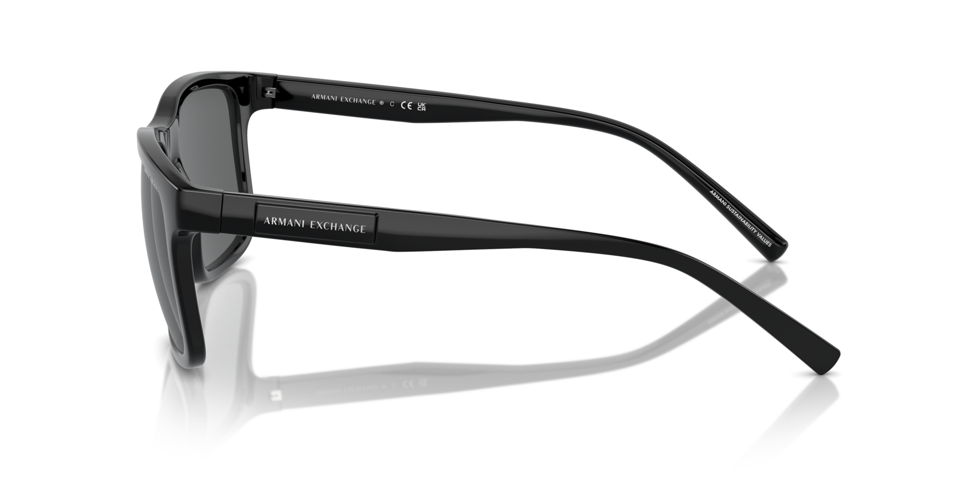 AX4145S Glanzend zwart KunststofSunglass Frames van B24, Zijaanzicht
