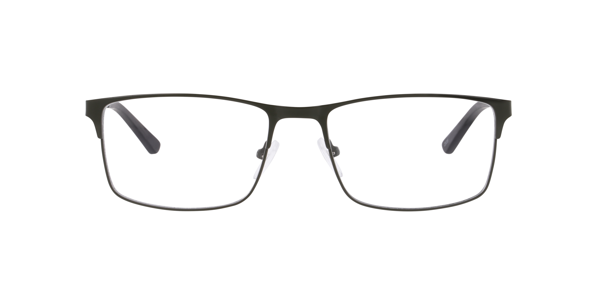 Glasgow Dark Khaki MetaalEyeglass Frames van B24, Vooraanzicht