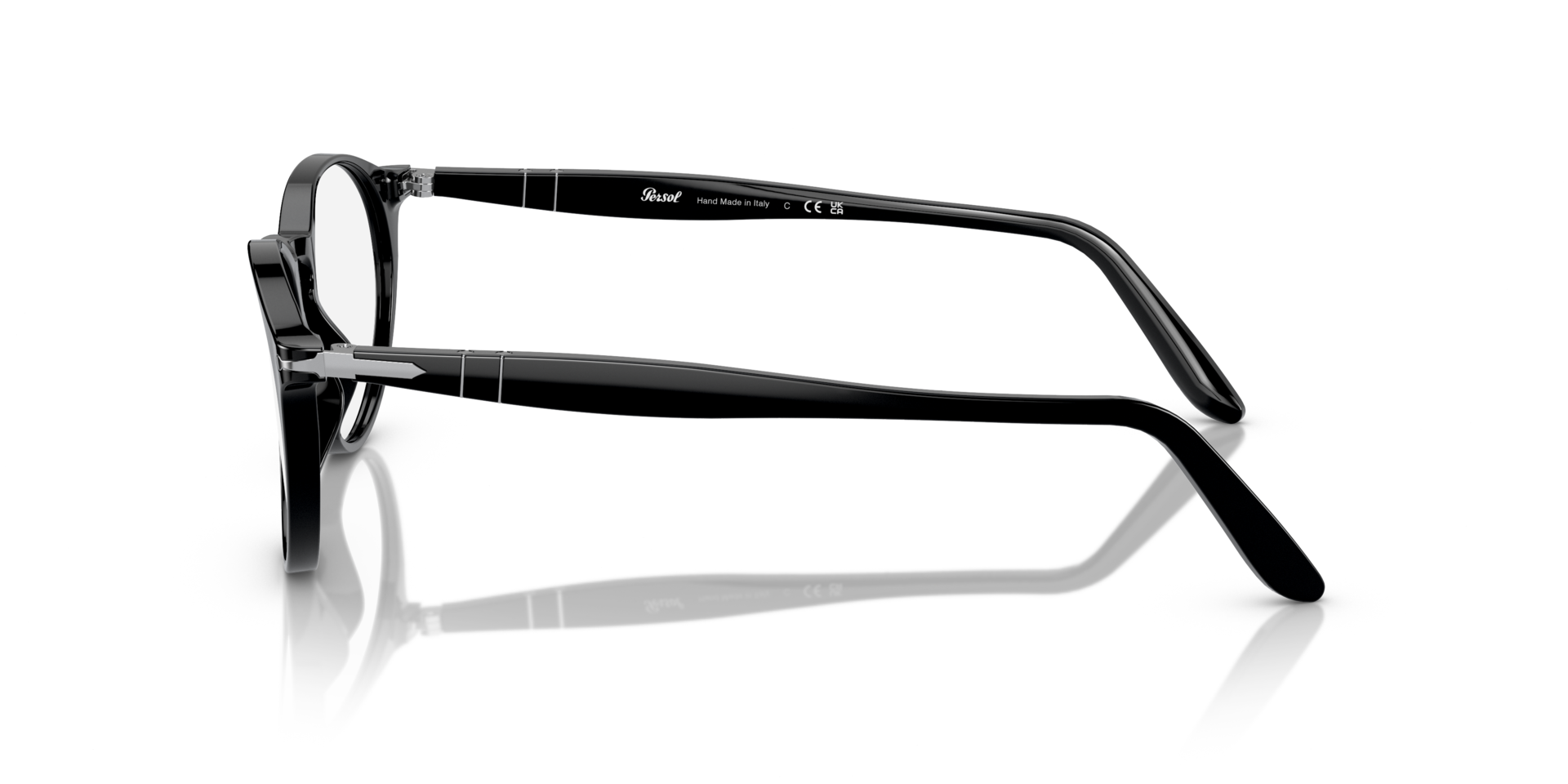 PO3092V Zwart AcetaatEyeglass Frames van B24, Zijaanzicht