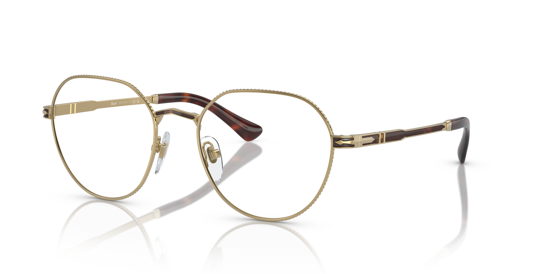 PO2486V Goud MetaalEyeglass Frames van B24, Hoekweergave