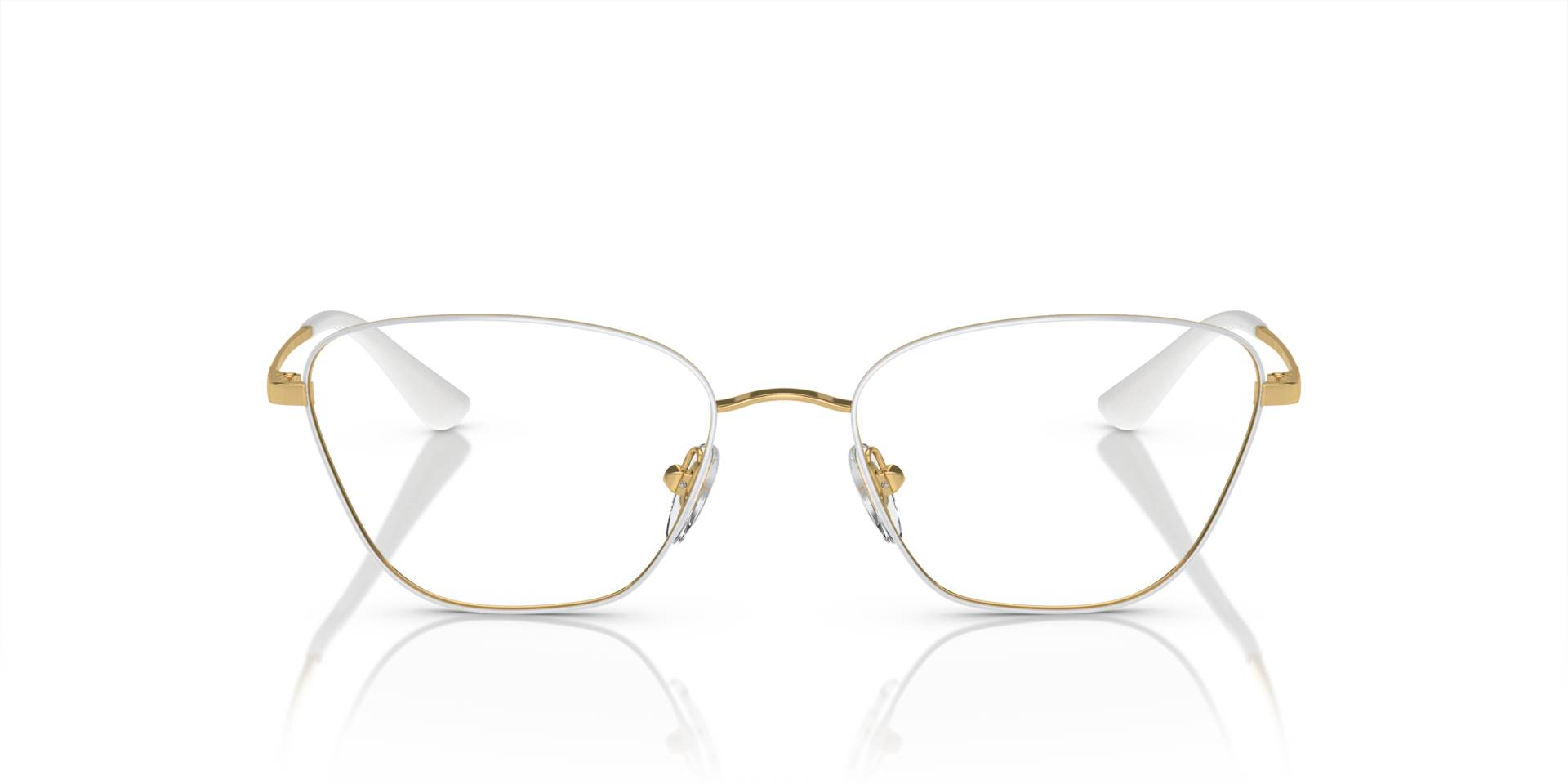 VO4163 Oben Weiß & Gold MetallEyeglass Frames von B24, Vorderansicht