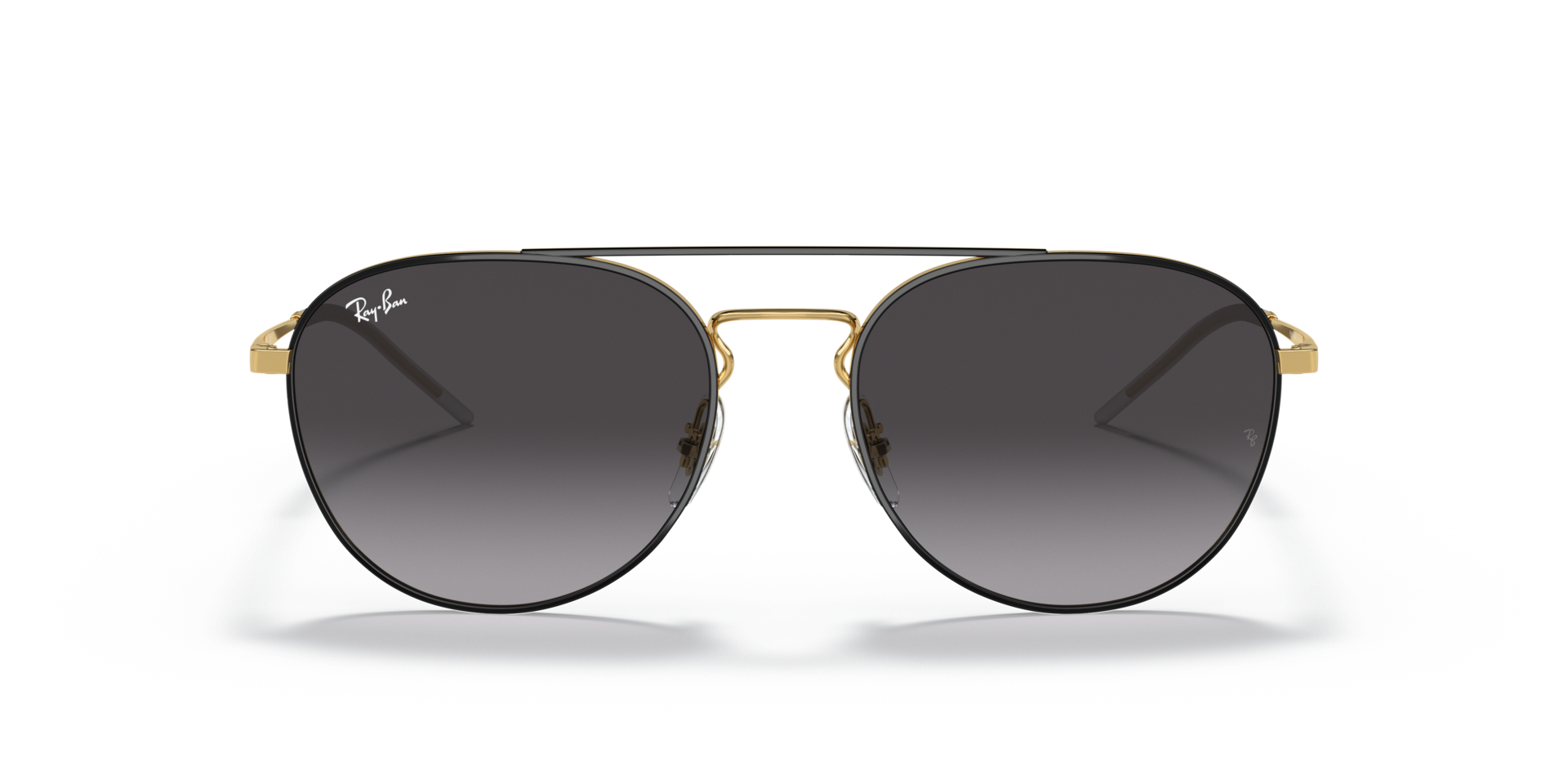 RB3589 Zwart op goud MetaalSunglass Frames van B24, Vooraanzicht