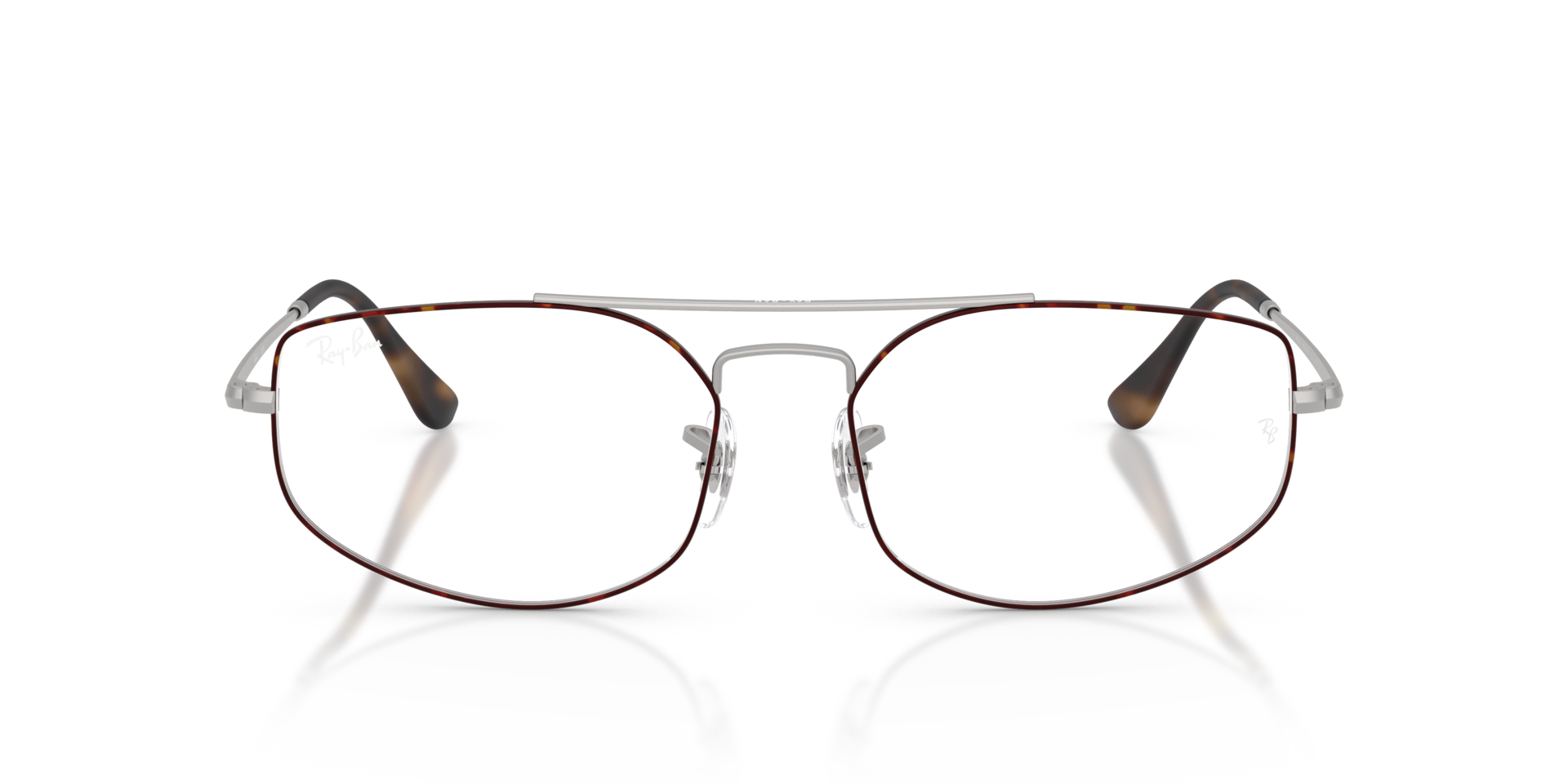 RB6545 Matte Havana On Matte Silver MetaalEyeglass Frames van B24, Vooraanzicht
