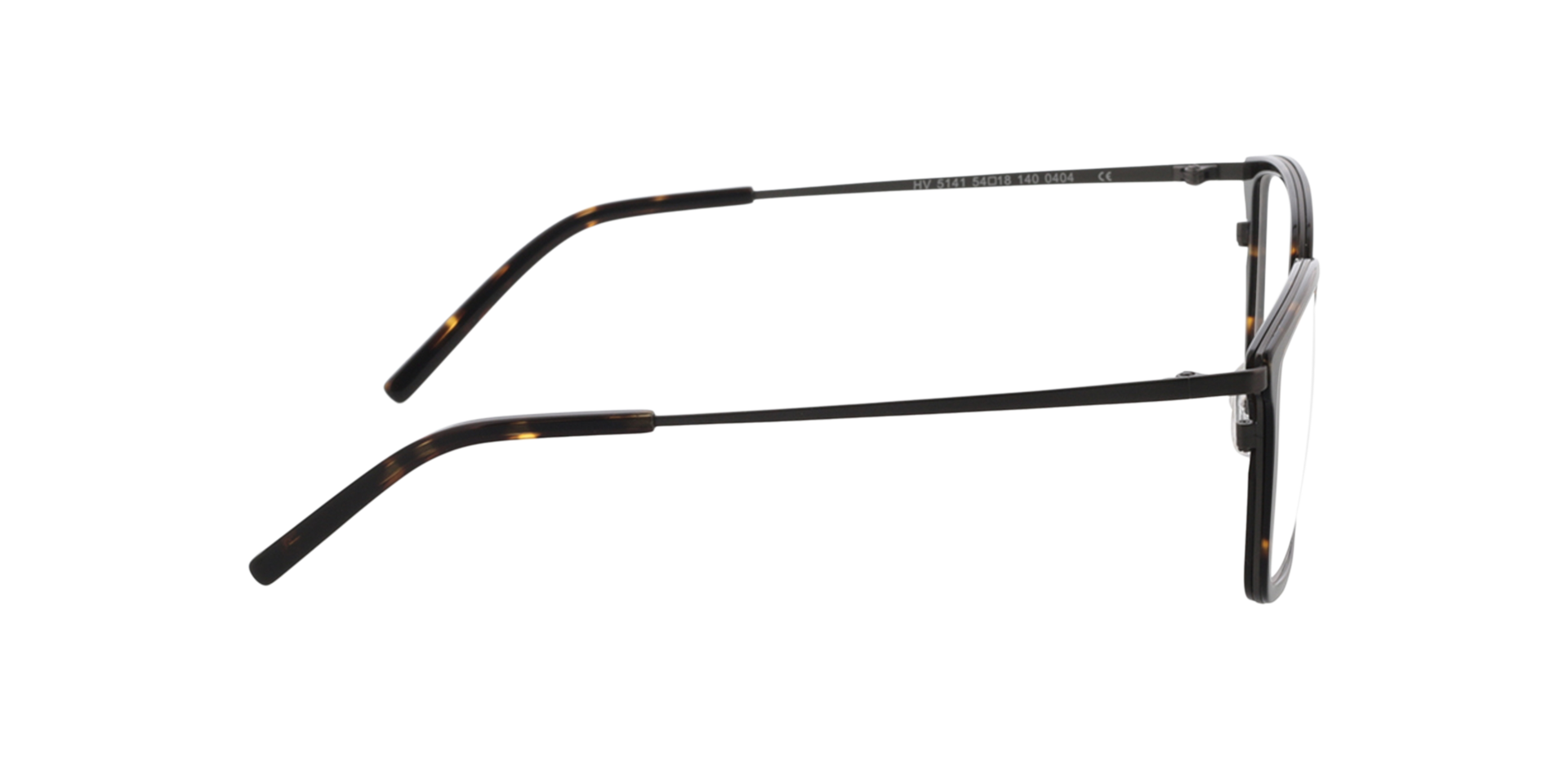 Panama Havana  &  mat gunmetal MetaalEyeglass Frames van B24, Zijaanzicht