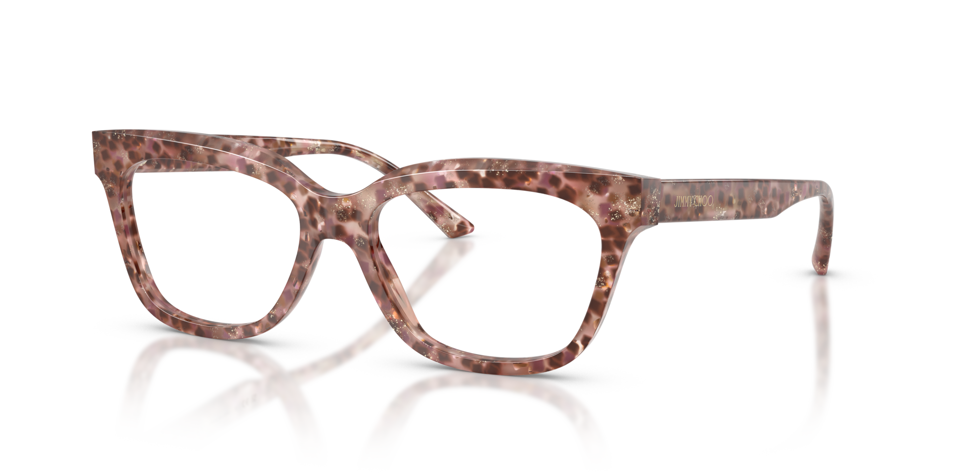 JC3072 Pink Glitter Havana AcetatEyeglass Frames von B24, Dreiviertelansicht