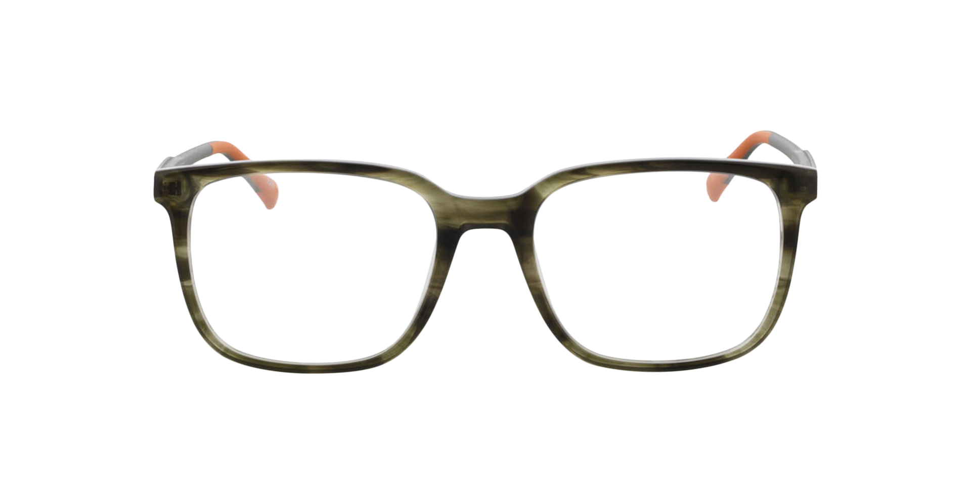 Phoenix Khaki Horn AcetaatEyeglass Frames van B24, Vooraanzicht