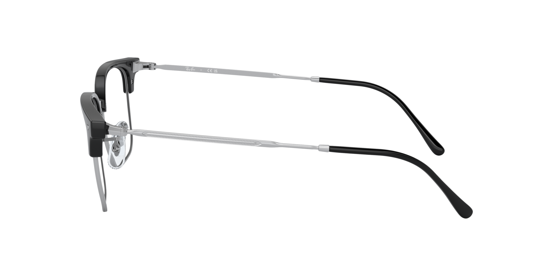 RB7216 Zwart op zilver KunststofEyeglass Frames van B24, Zijaanzicht