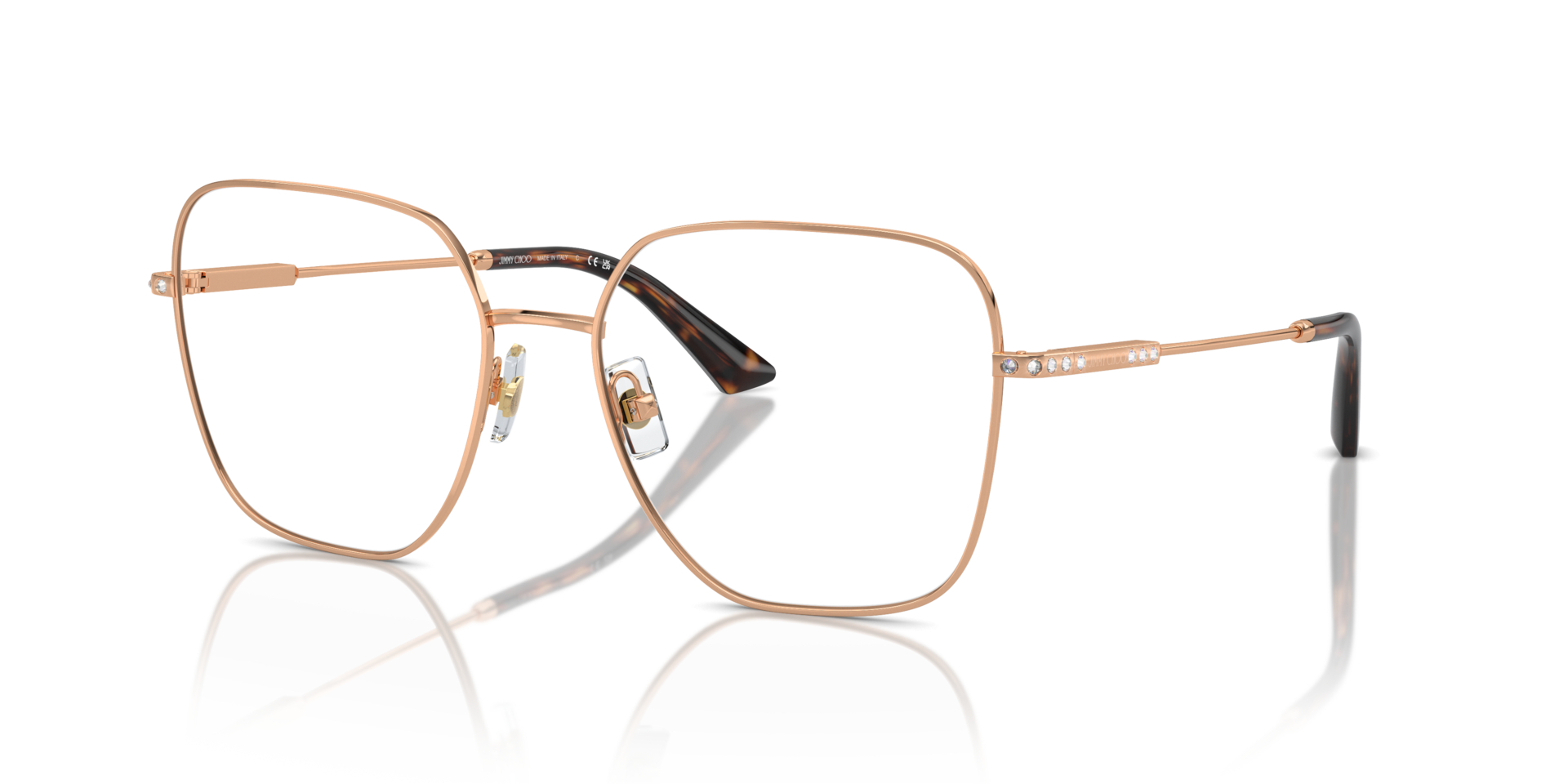 JC2001B Rotgold MetallEyeglass Frames von B24, Dreiviertelansicht