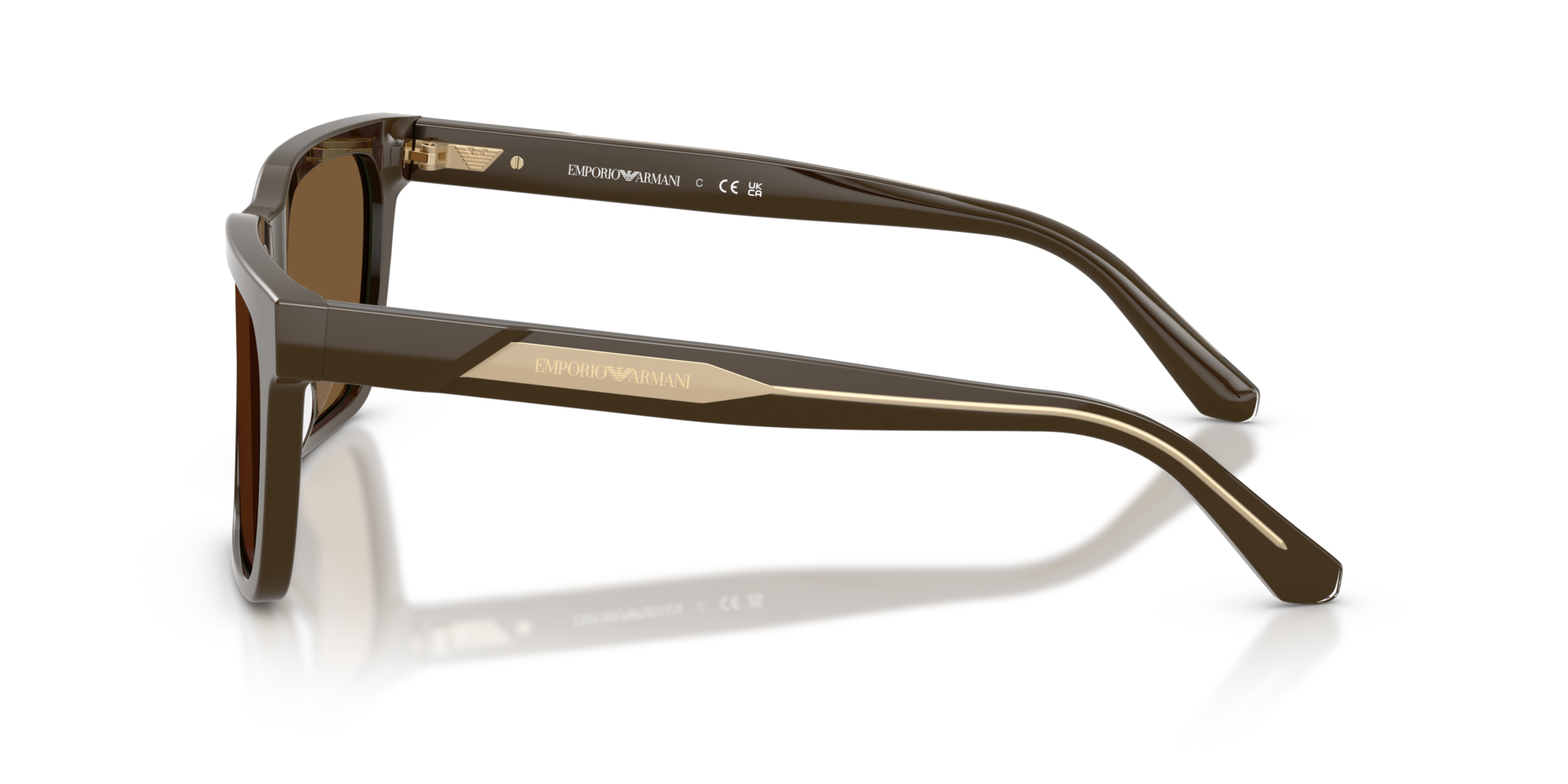 EA4262U Shiny Brown AcetaatSunglass Frames van B24, Zijaanzicht