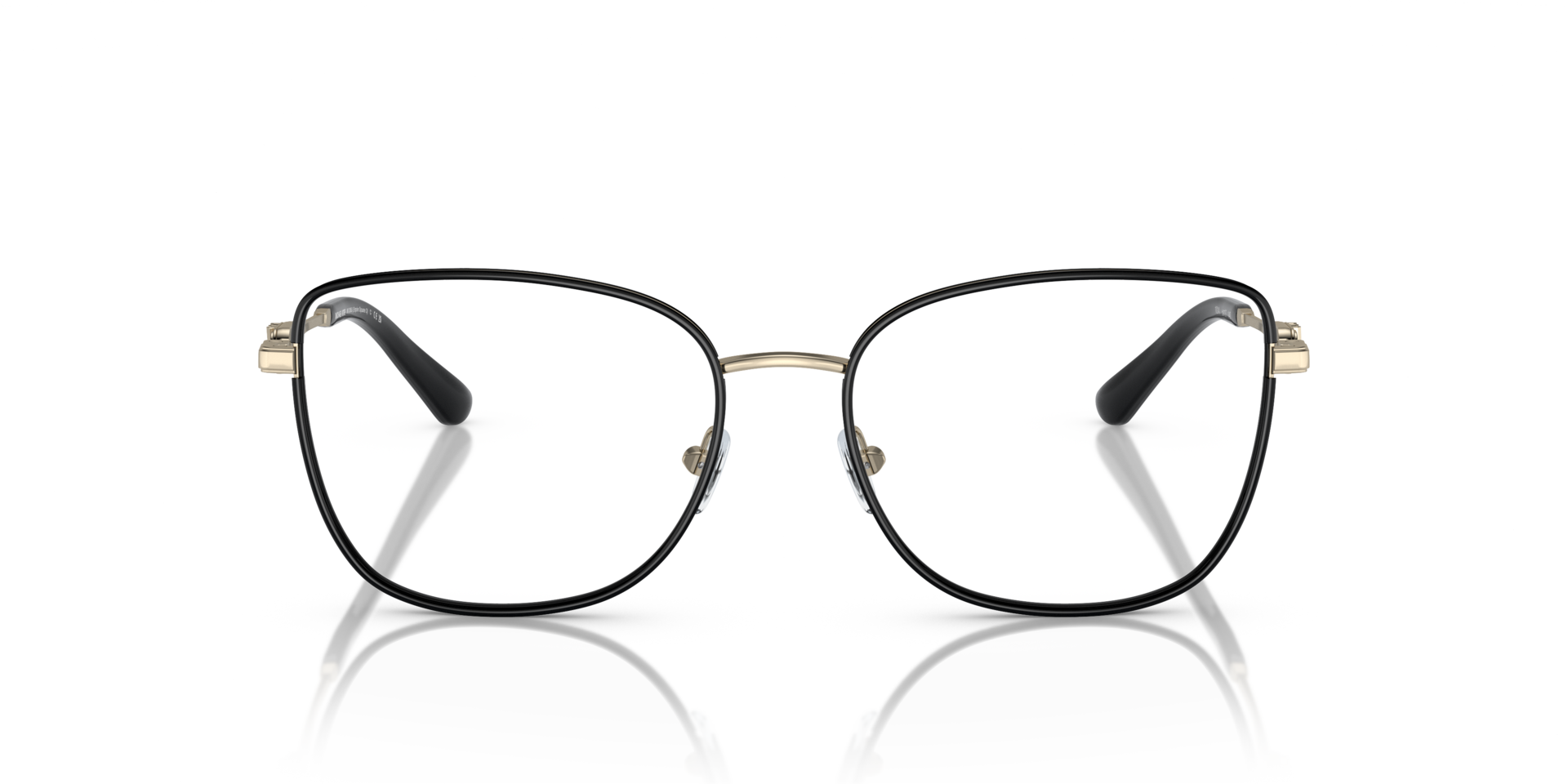 MK3065J Hellgold & Schwarz MetallEyeglass Frames von B24, Vorderansicht