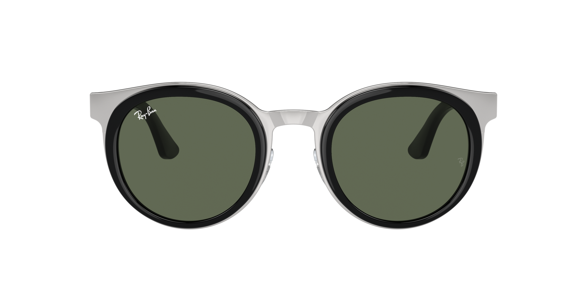 RB3710 Schwarz auf Silber MetallSunglass Frames von B24, mit getönten Gläsern